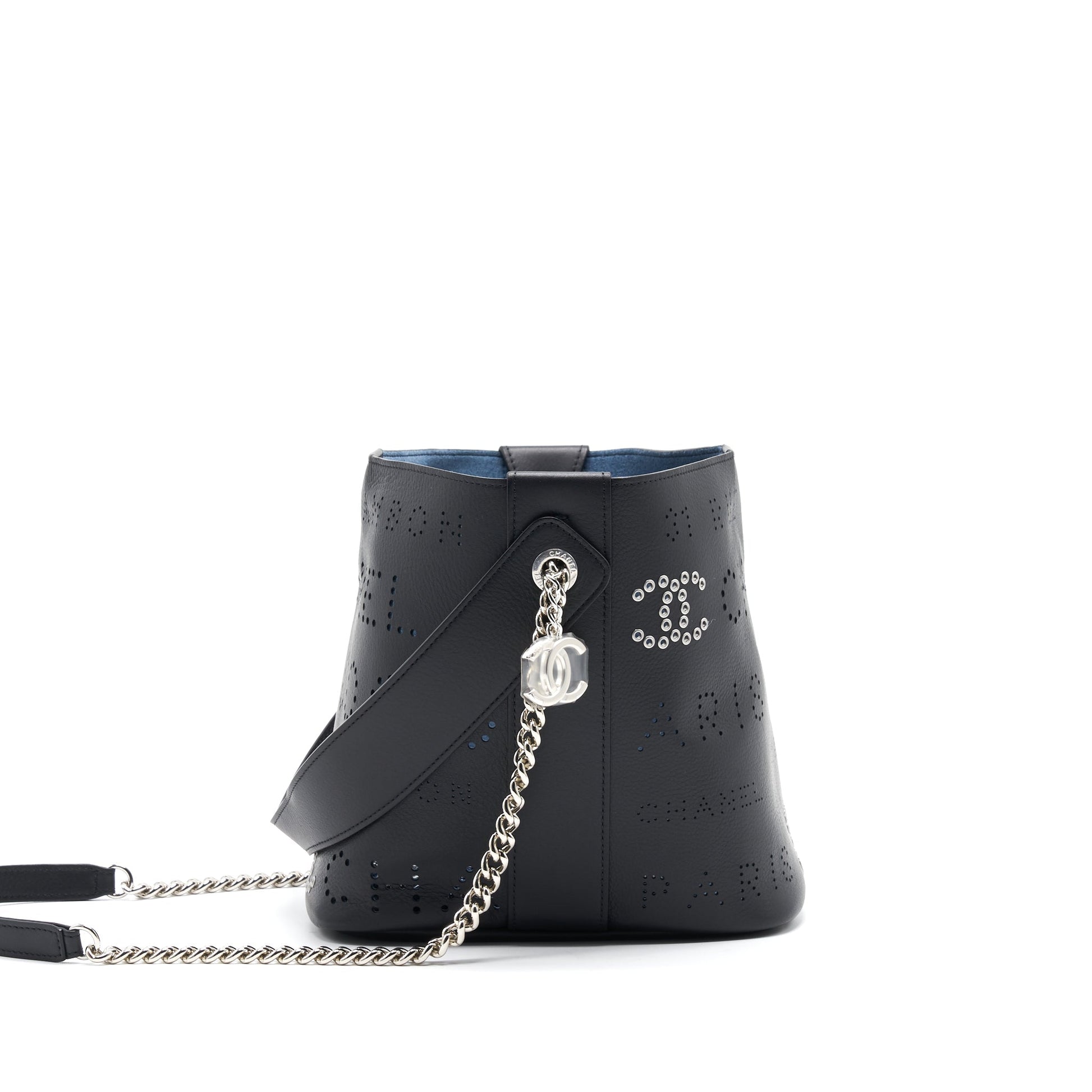 Chanel Eyelet Logo Bucket Bag