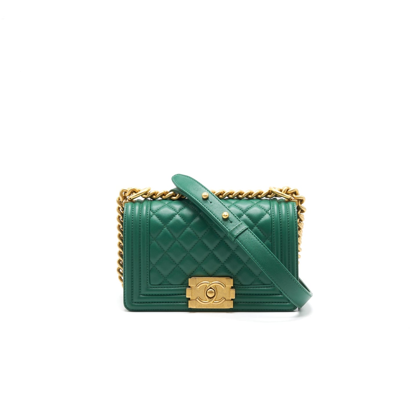 Chanel Small Leboy Lambskin Green