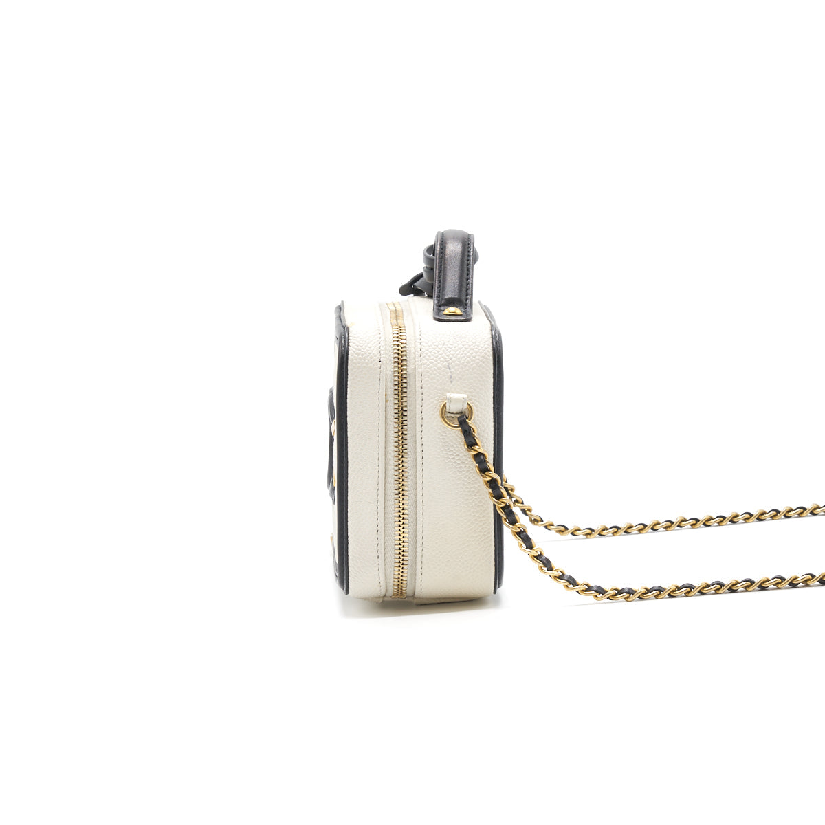 Chanel Caviar Small Vanity case black & white
