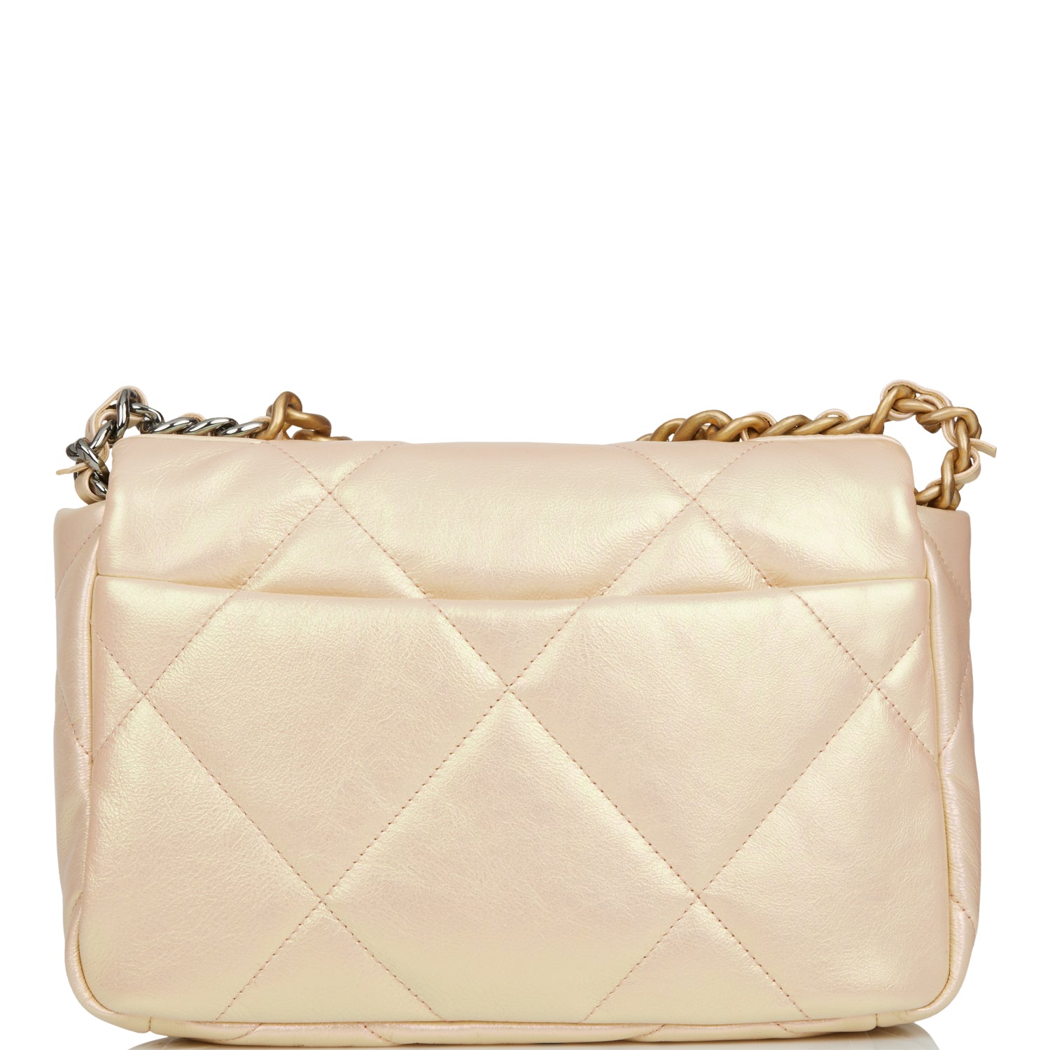 Chanel Medium 19 Flap Bag Rose Iridescent Calfskin Mixed Hardware