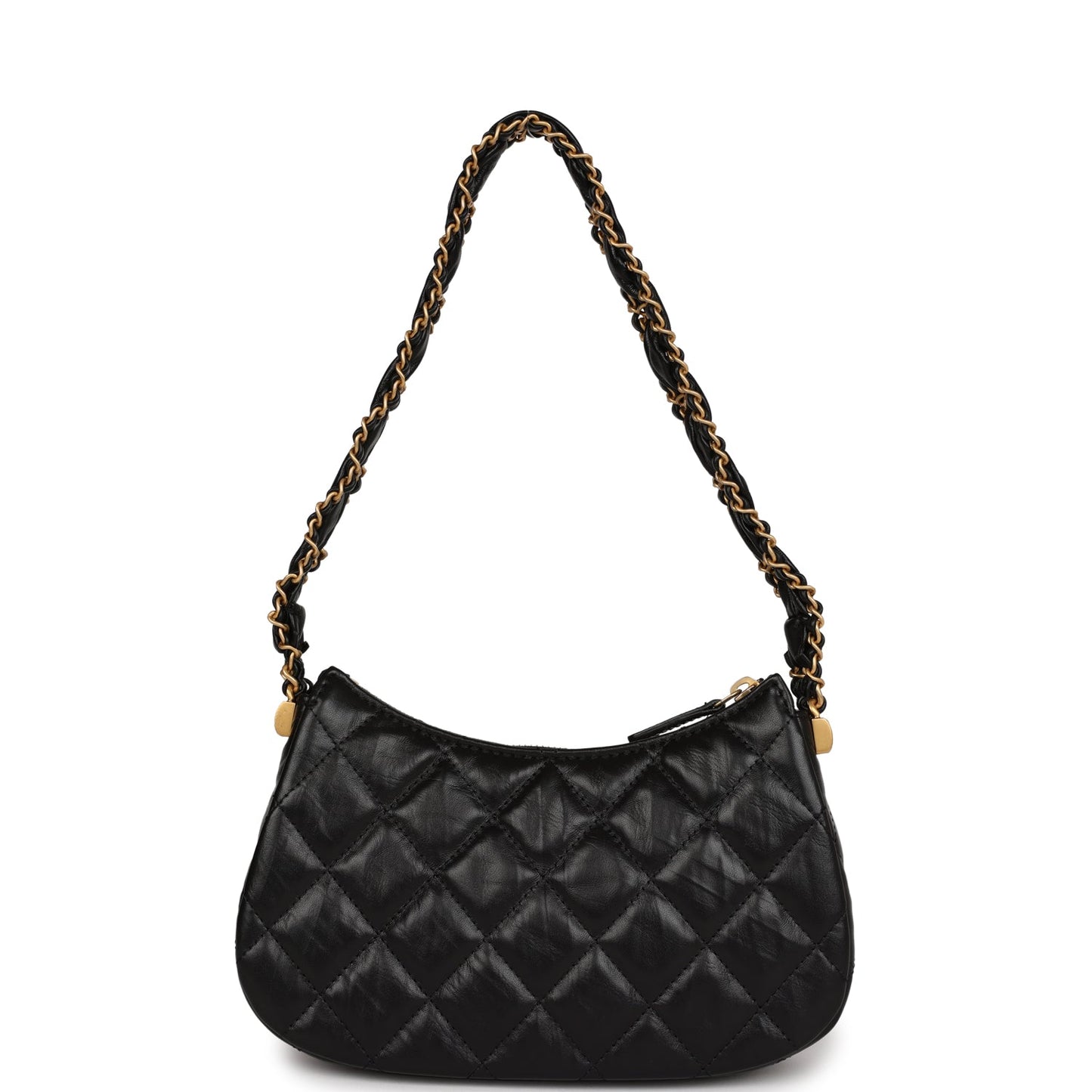 Chanel 19 Hobo Bag Black Aged Calfskin Brushed Gold Hardware
