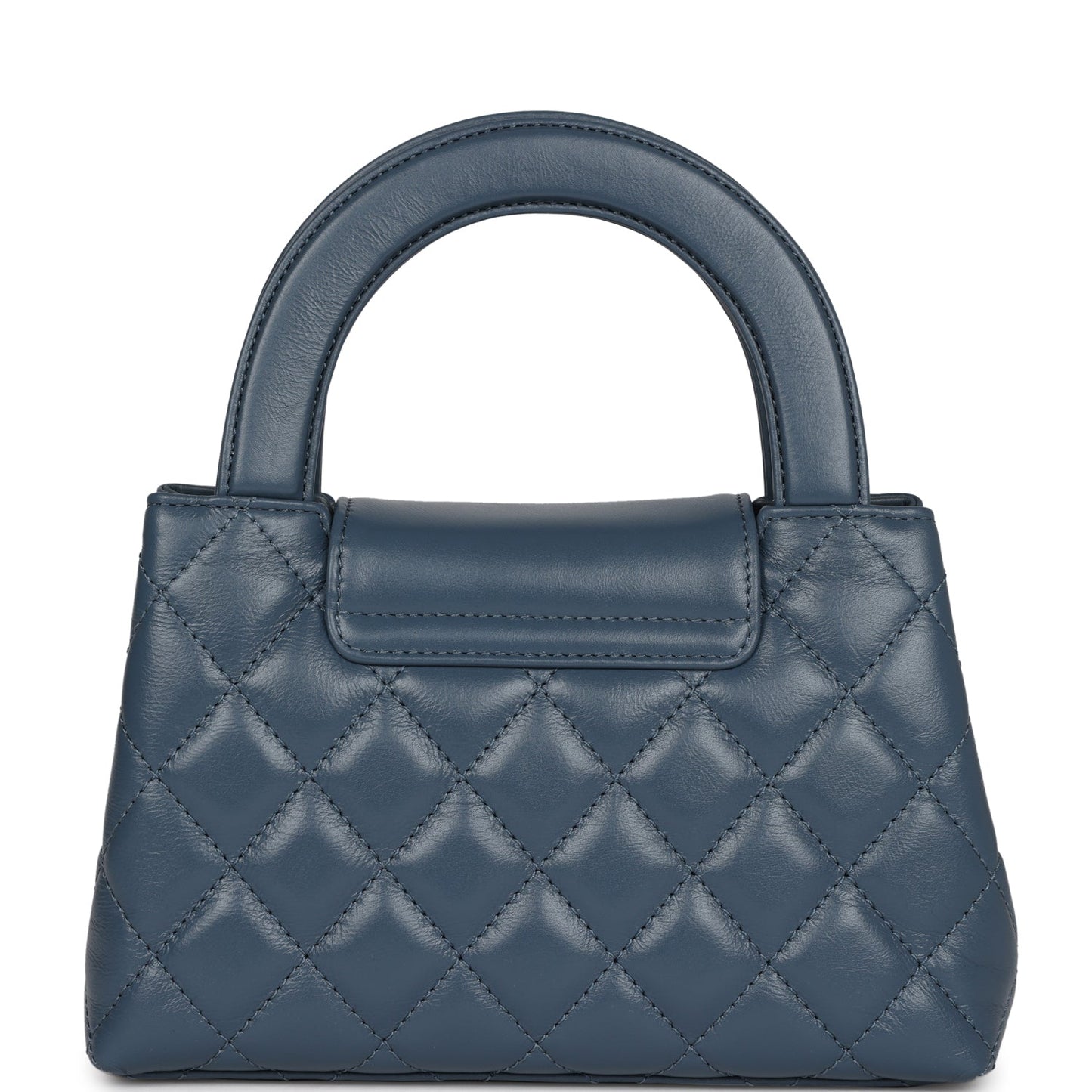 Chanel Small Kelly Shopper Blue Shiny Aged Calfskin Brushed Gold Hardware Handbag