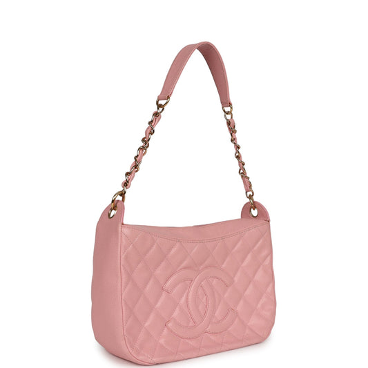Chanel Timeless Shoulder Bag Pink Caviar Gold Hardware