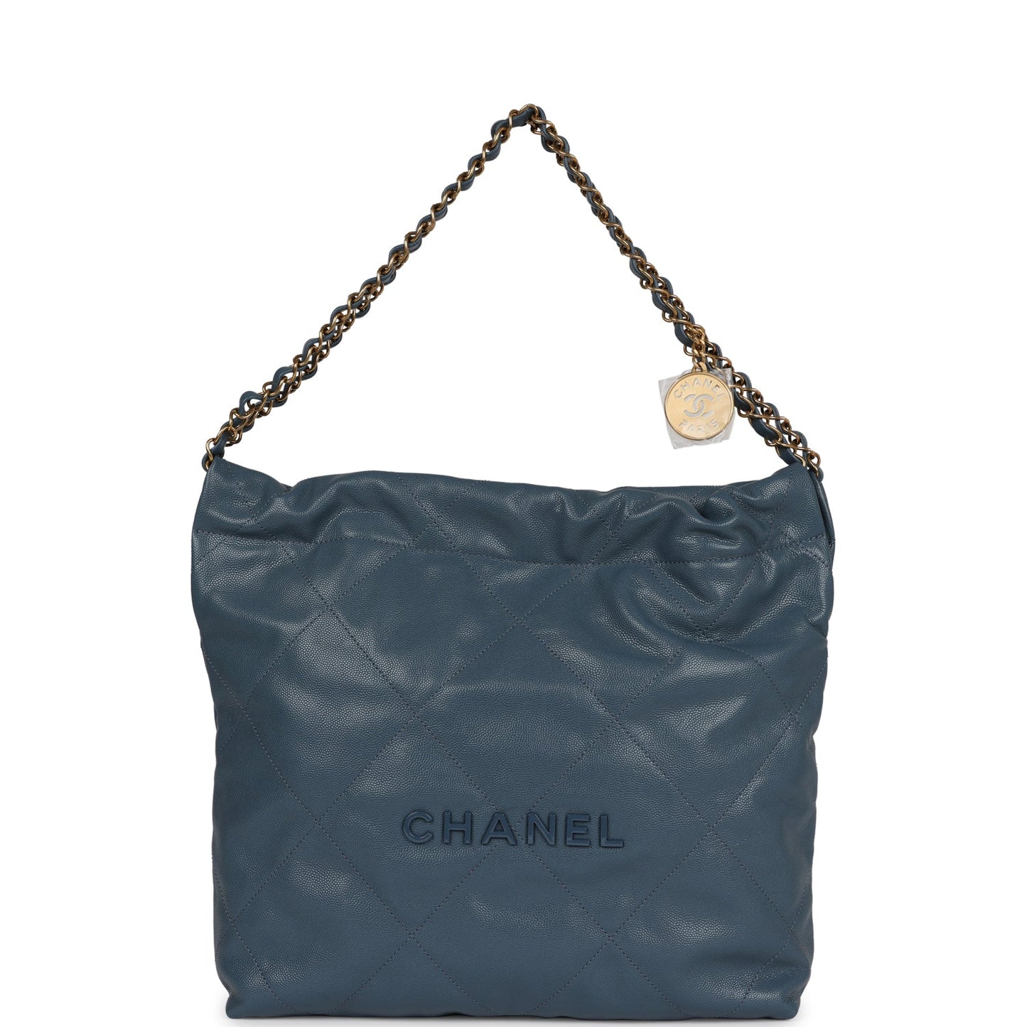 Chanel Small 22 Bag Blue Caviar Gold Hardware
