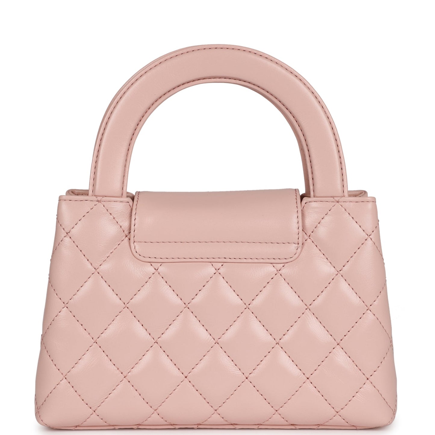 Chanel Small Kelly Shopper Light Pink Shiny Aged Calfskin Brushed Gold Hardware Handbag