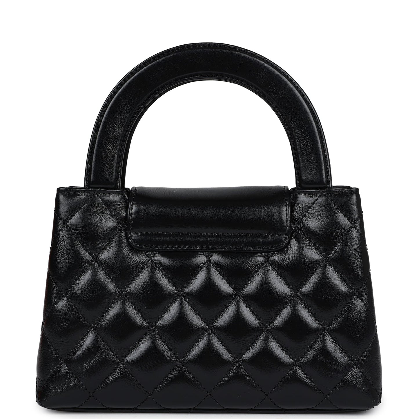 Chanel Small Kelly Shopper Black Shiny Aged Calfskin Brushed Gold Hardware Handbag