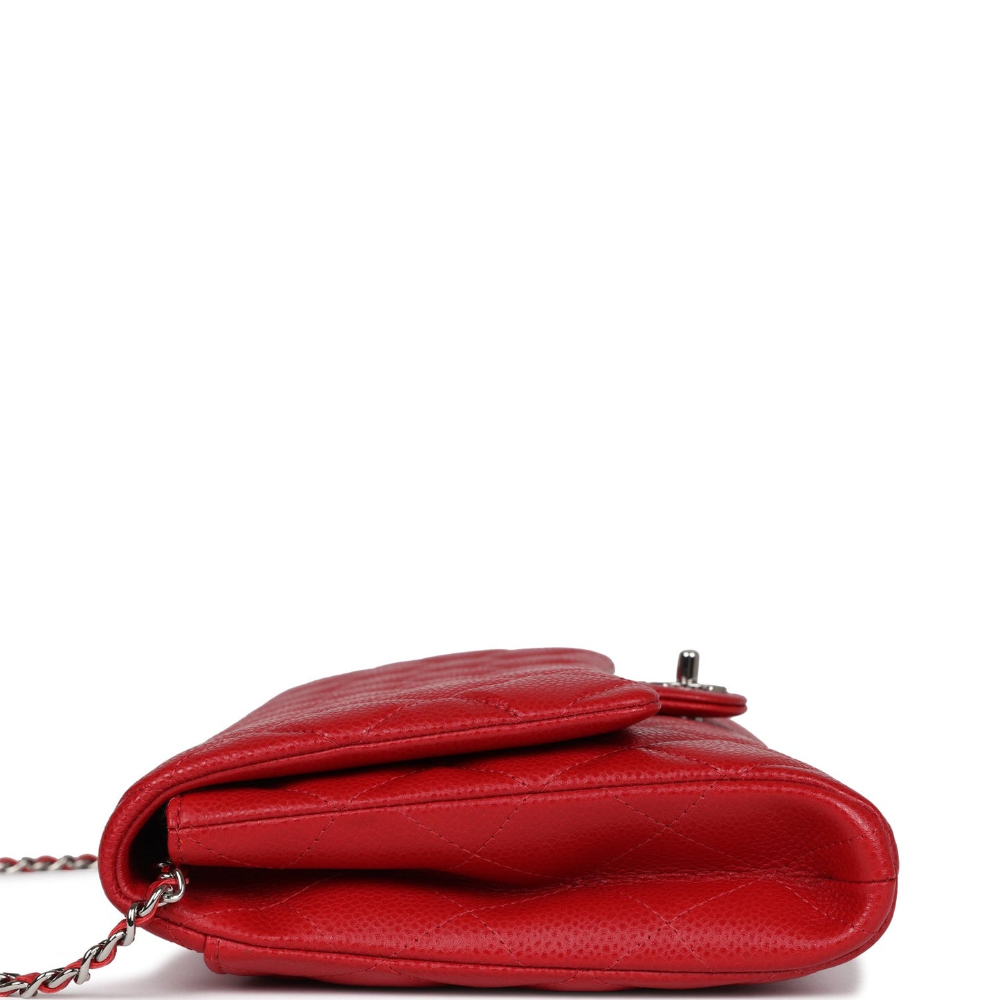 Chanel Clutch with Chain Bag Red Caviar Silver Hardware - Remaining Balance