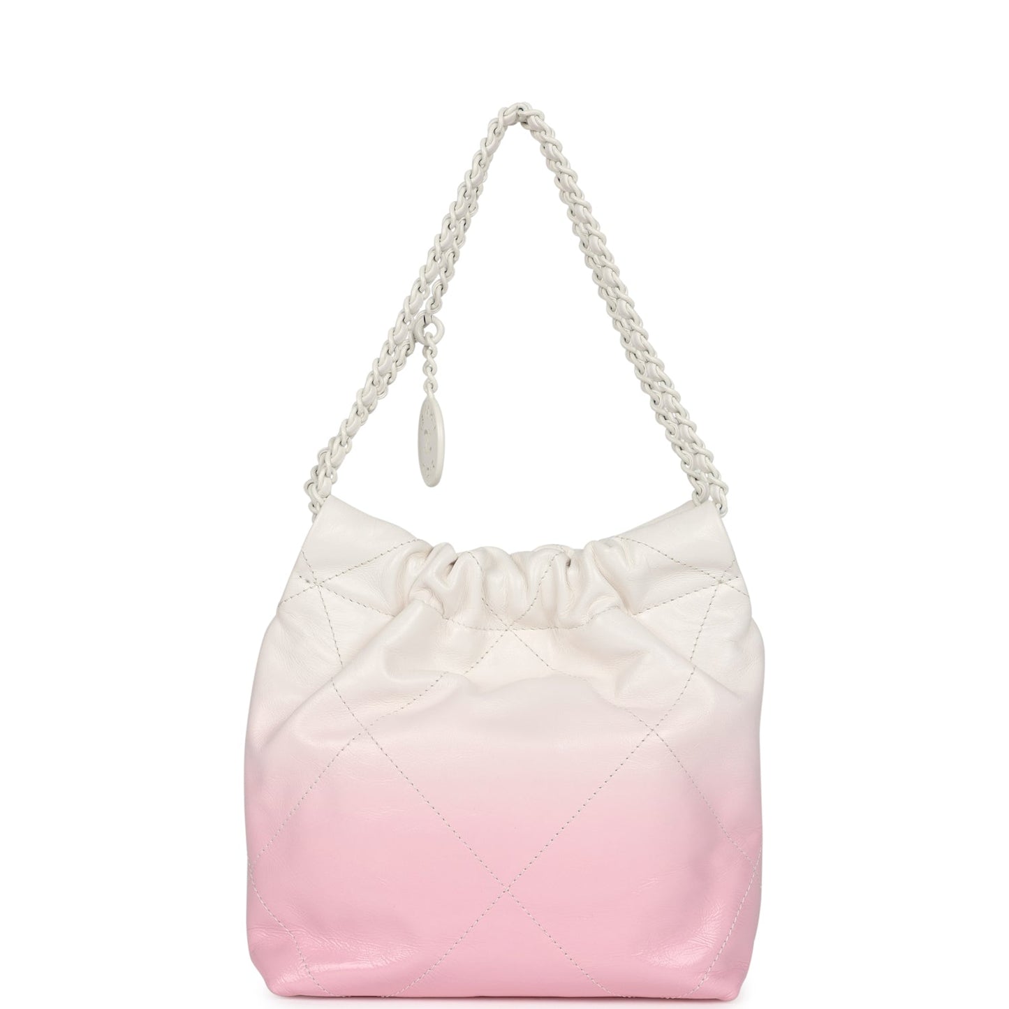 Chanel Mini 22 Bag Pink and White Ombre Calfskin Lacquered Metal Hardware