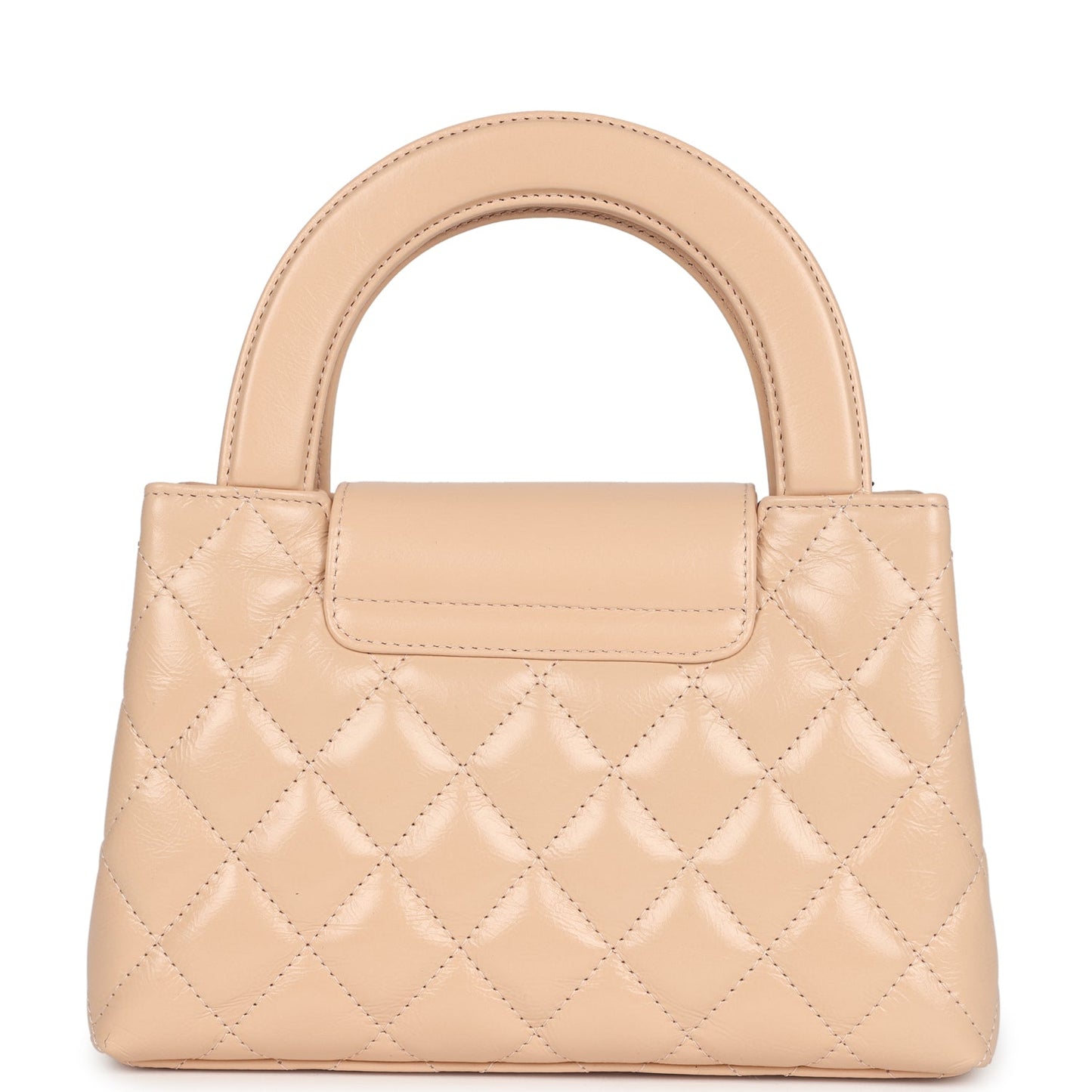 Chanel Small Kelly Shopper Beige Shiny Aged Calfskin Brushed Gold Hardware Handbag