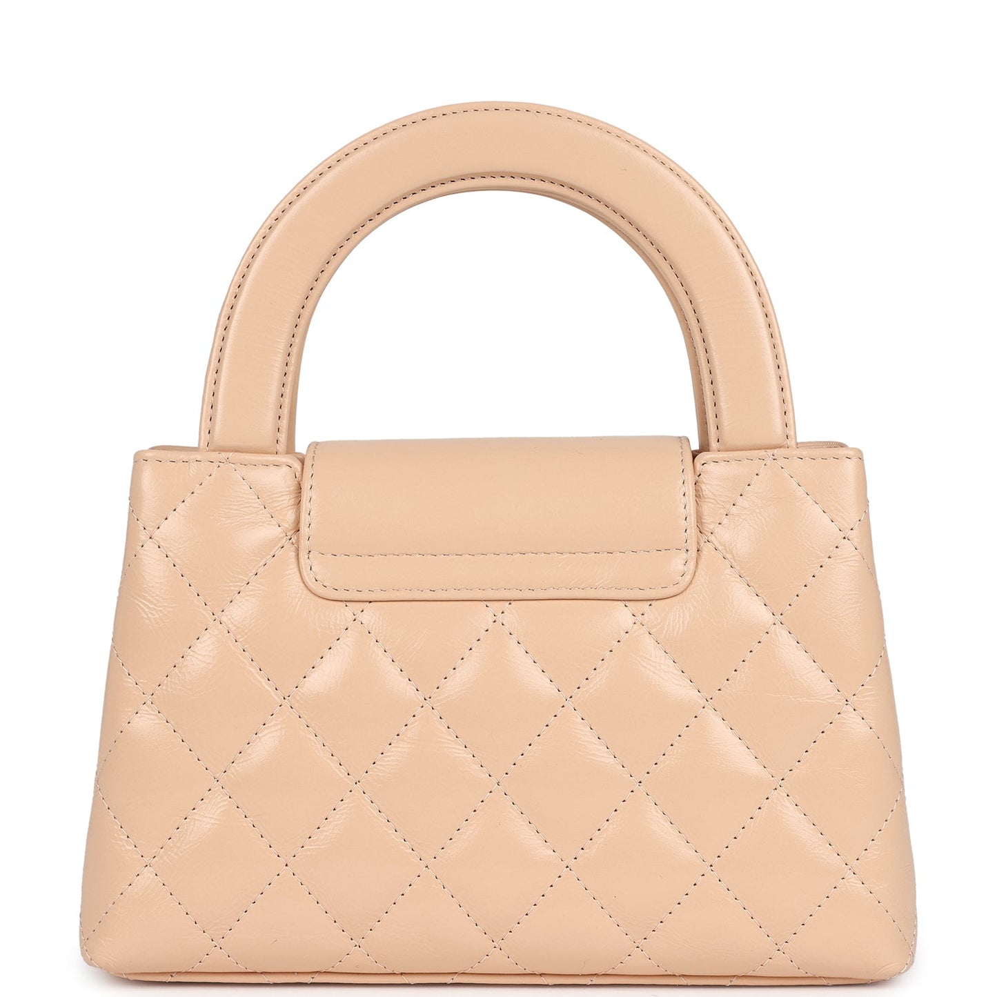 Chanel Small Kelly Shopper Beige Shiny Aged Calfskin Brushed Gold Hardware