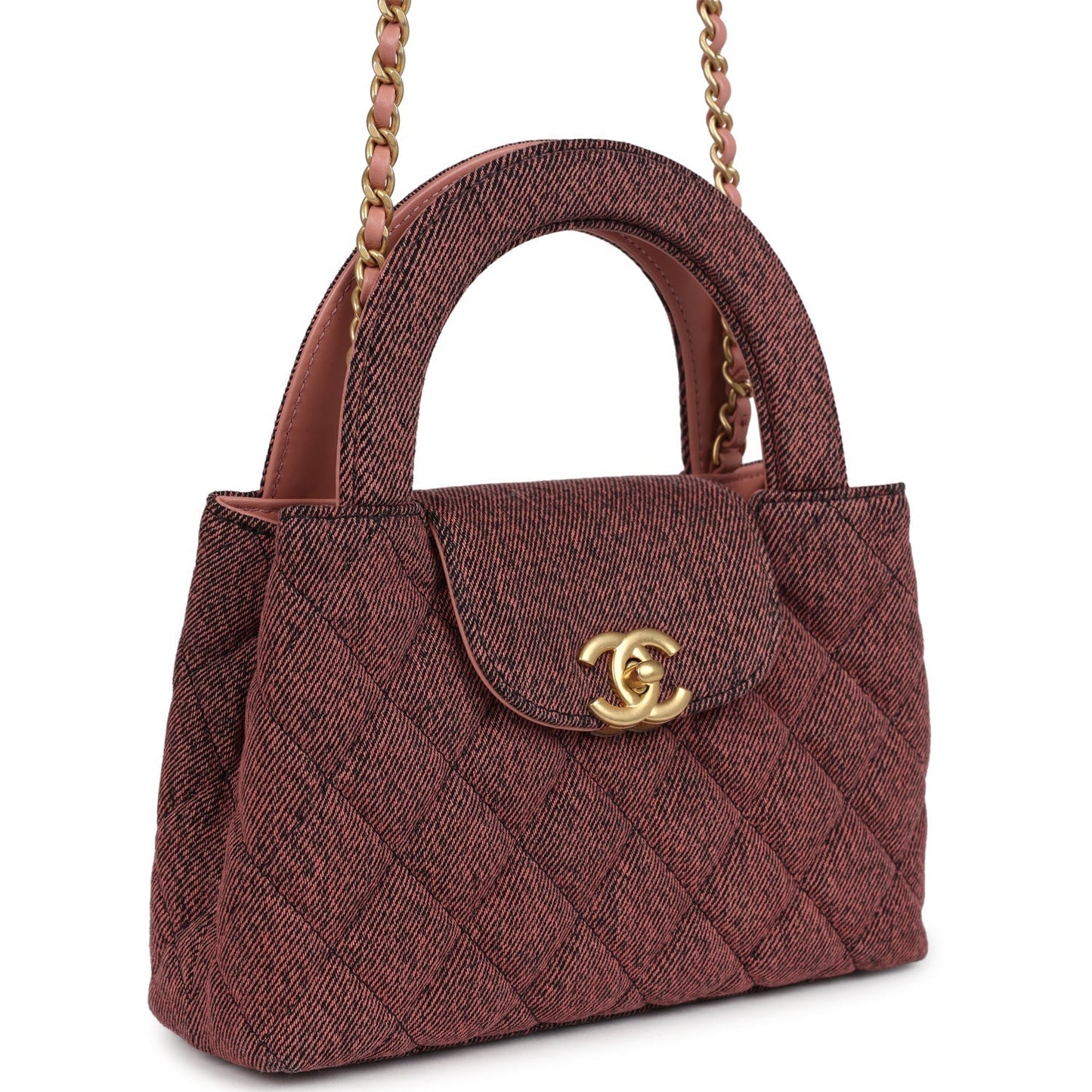 Chanel Small Kelly Shopper Pink Washed Brushed Gold Hardware Crossbody