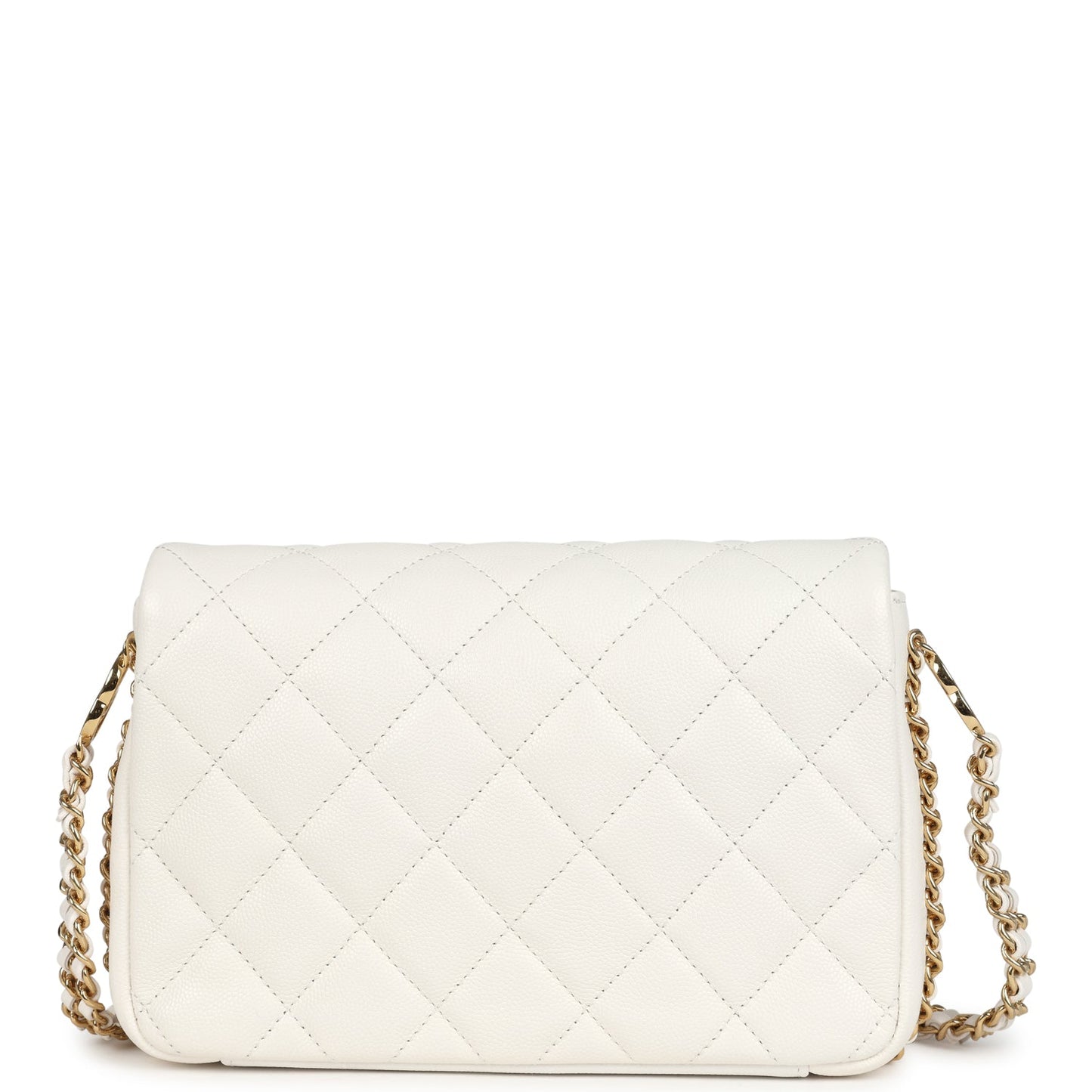 Chanel Mini CC You Flap Bag White Caviar Gold Hardware