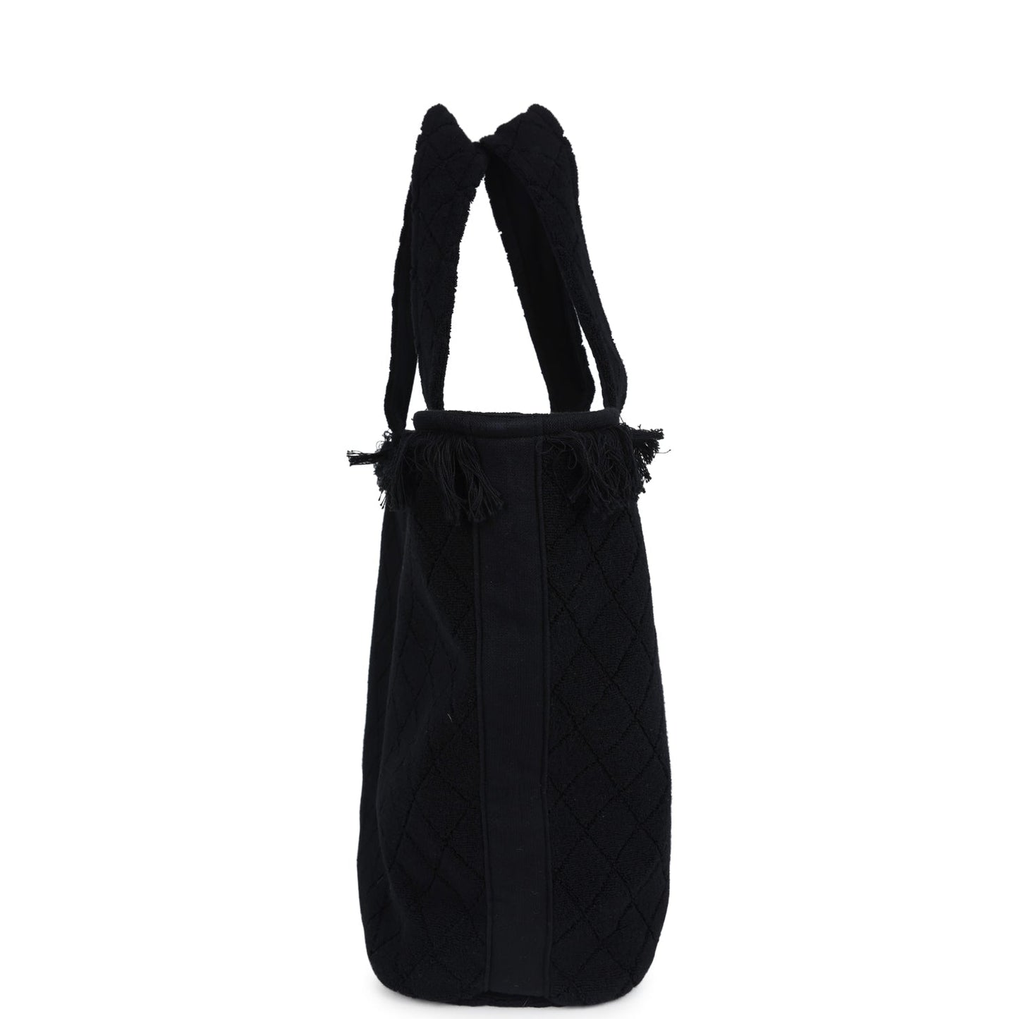 Chanel Coco Beach Tote Black Terry Cloth with Towel