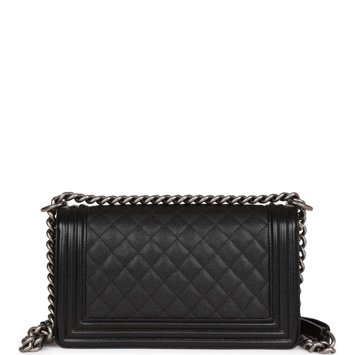 Chanel Medium Boy Bag Black Caviar Ruthenium Hardware
