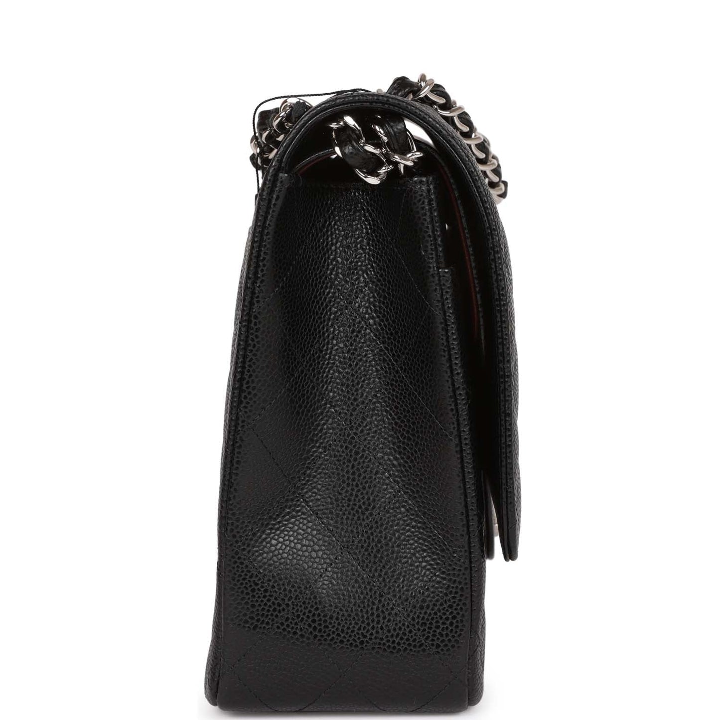 Chanel Maxi Classic Double Flap Bag Black Quilted Caviar Silver Hardware