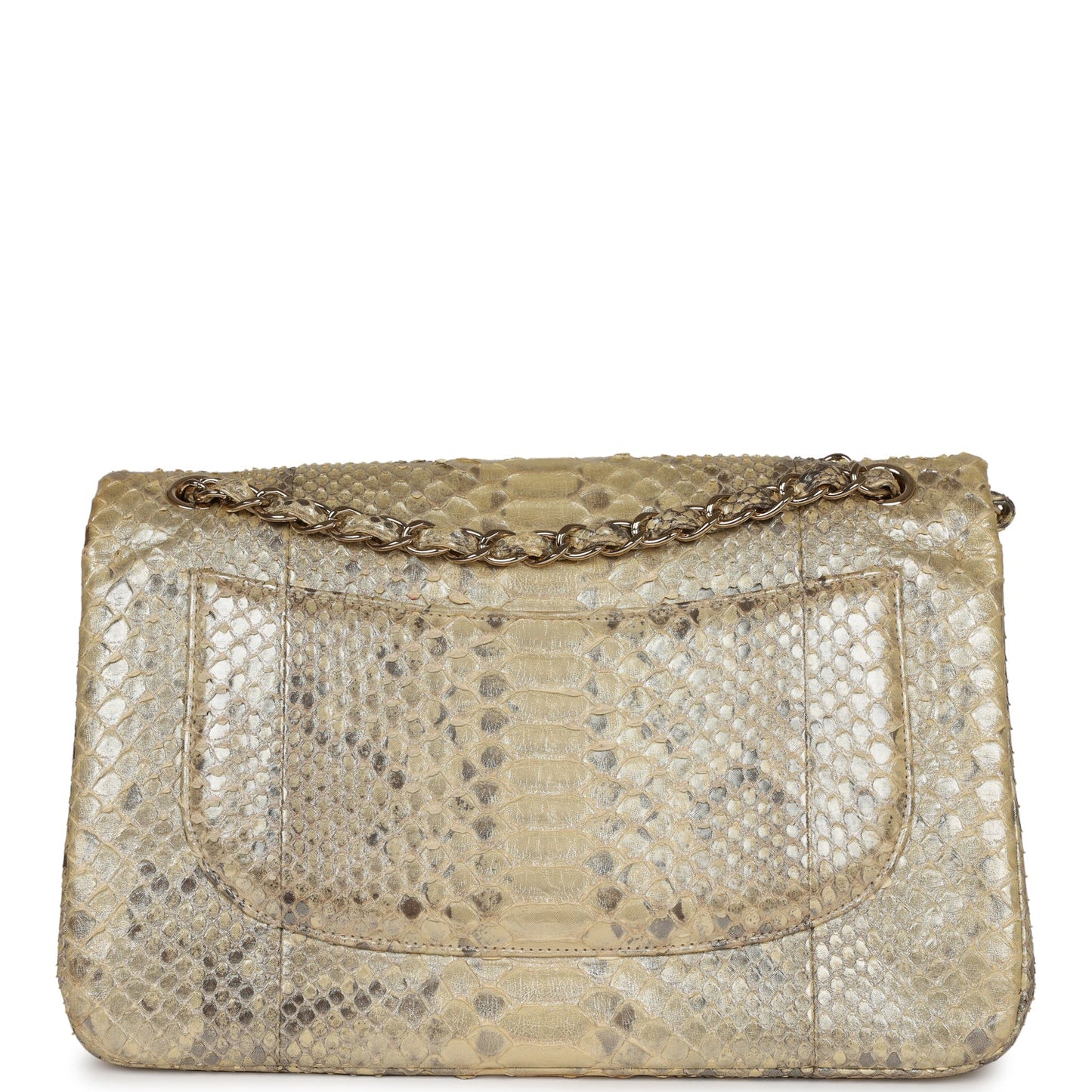 Chanel Jumbo Classic Double Flap Gold Metallic Python Gold Hardware