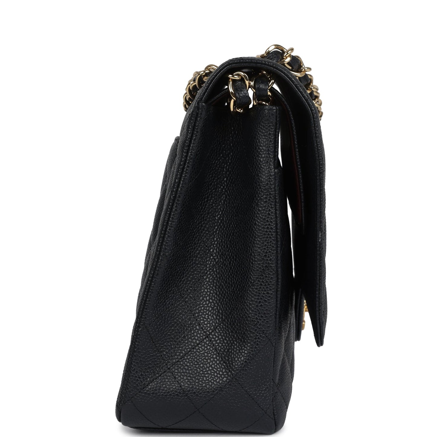 Chanel Maxi Classic Double Flap Bag Black Caviar Gold Hardware