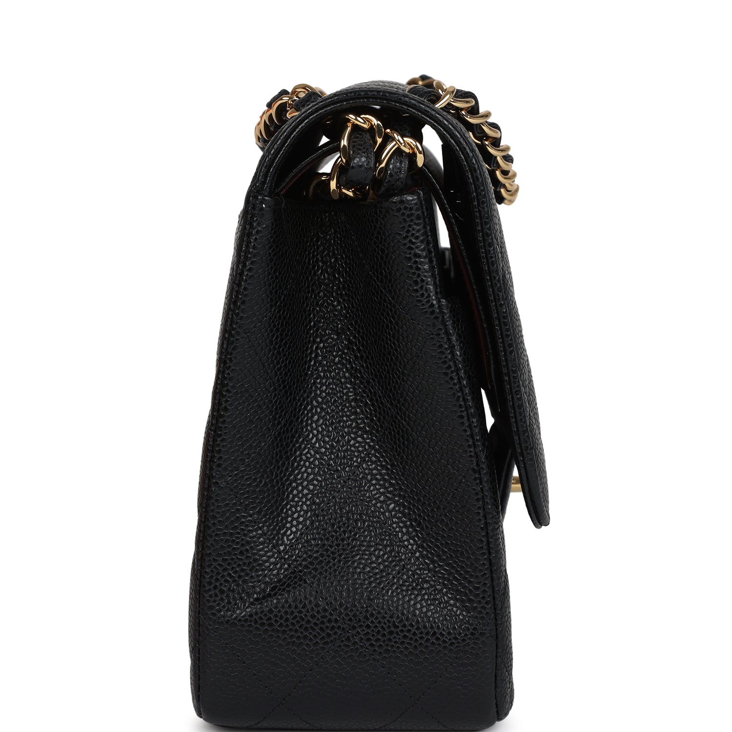 Chanel Jumbo Classic Double Flap Bag Black Caviar Gold Hardware