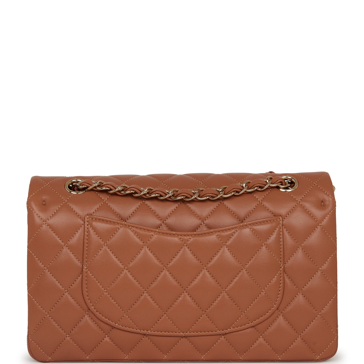 Chanel Medium Classic Double Flap Bag Caramel Lambskin Light Gold Hardware