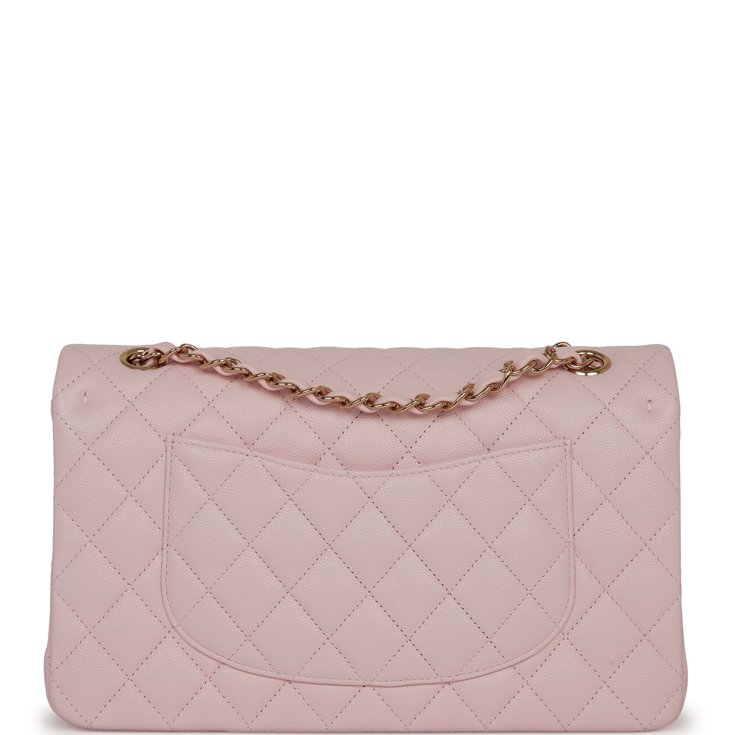 Chanel Medium Classic Double Flap Bag Light Pink Caviar Light Gold Hardware