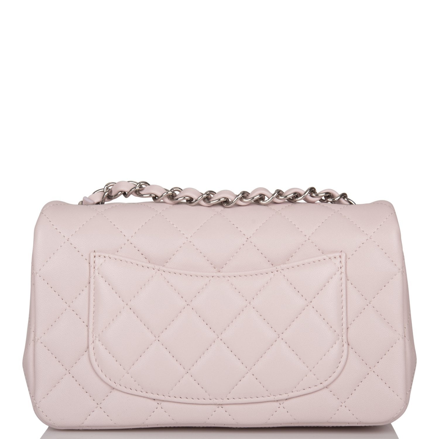 Chanel Mini Rectangular Flap Bag Light Purple Lambskin Silver Hardware