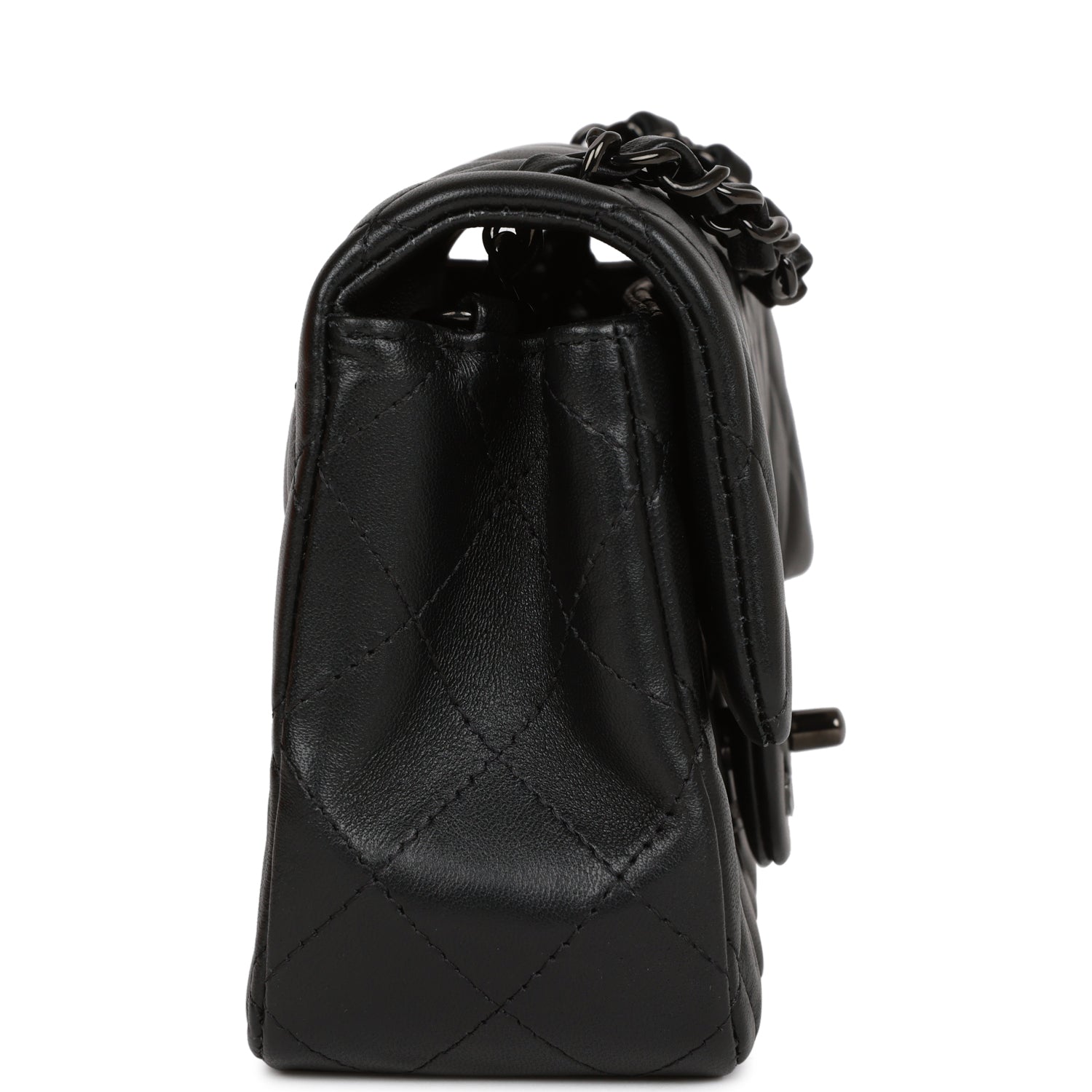 Chanel Mini Rectangular Flap Bag SO Black Lambskin Black Hardware