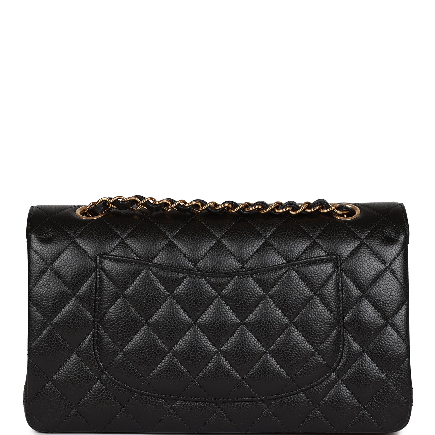 Chanel Medium Classic Double Flap Bag Black Quilted Caviar Gold Hardware