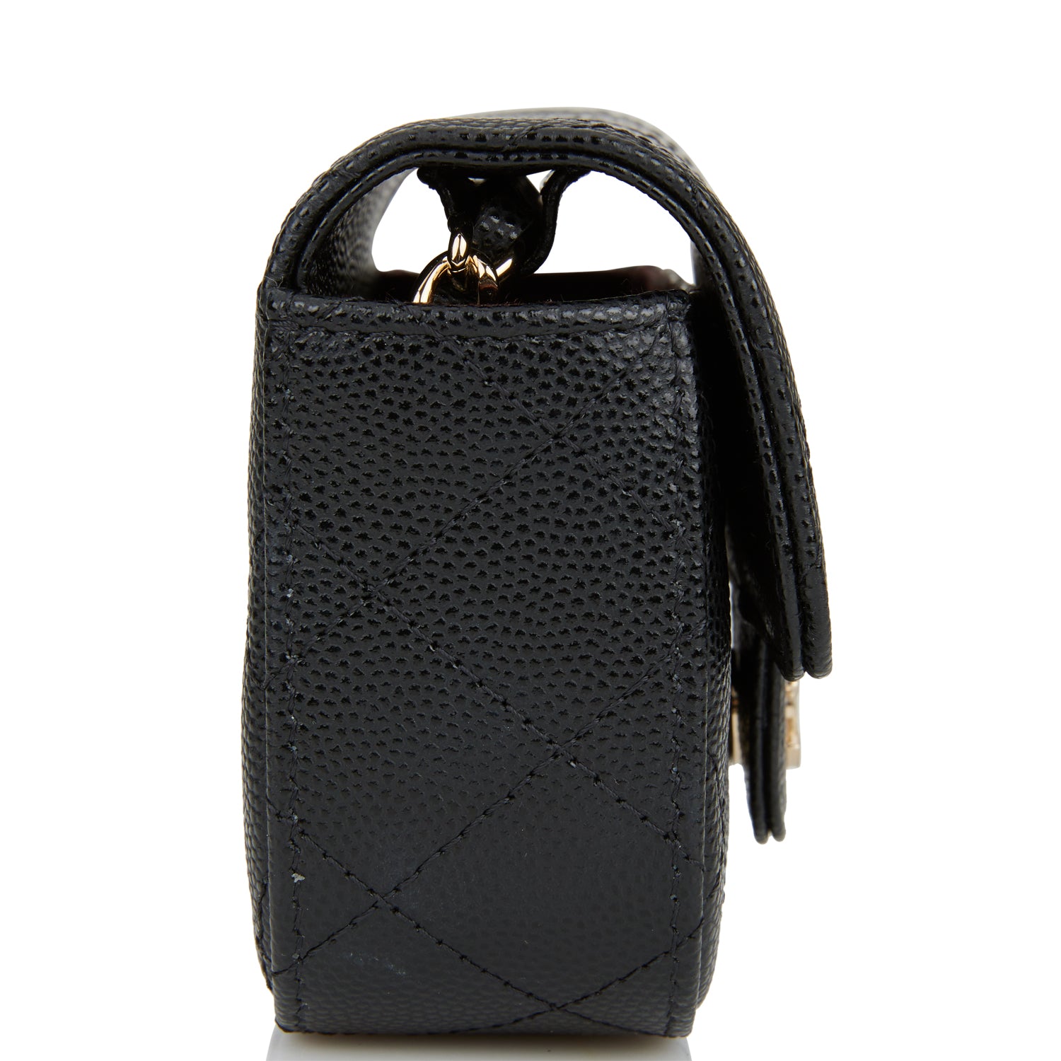 Chanel Mini Clutch With Chain Bag Black Caviar Gold Hardware