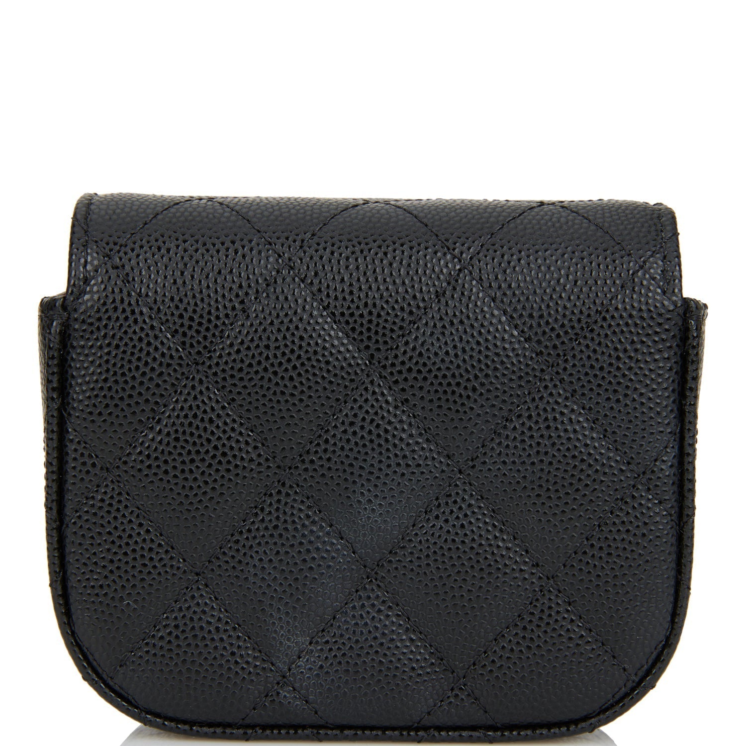 Chanel Mini Clutch With Chain Bag Black Caviar Gold Hardware