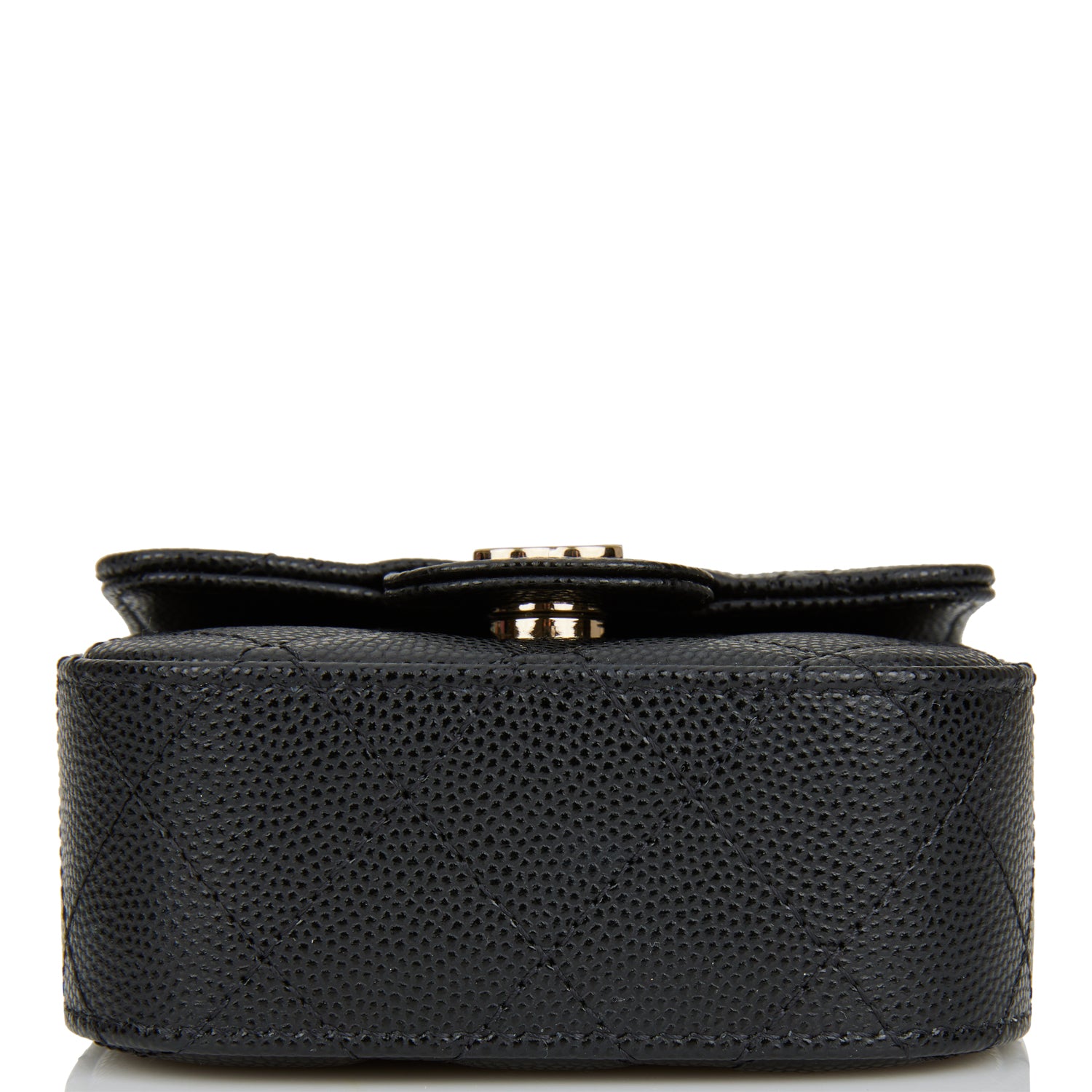 Chanel Mini Clutch With Chain Bag Black Caviar Gold Hardware