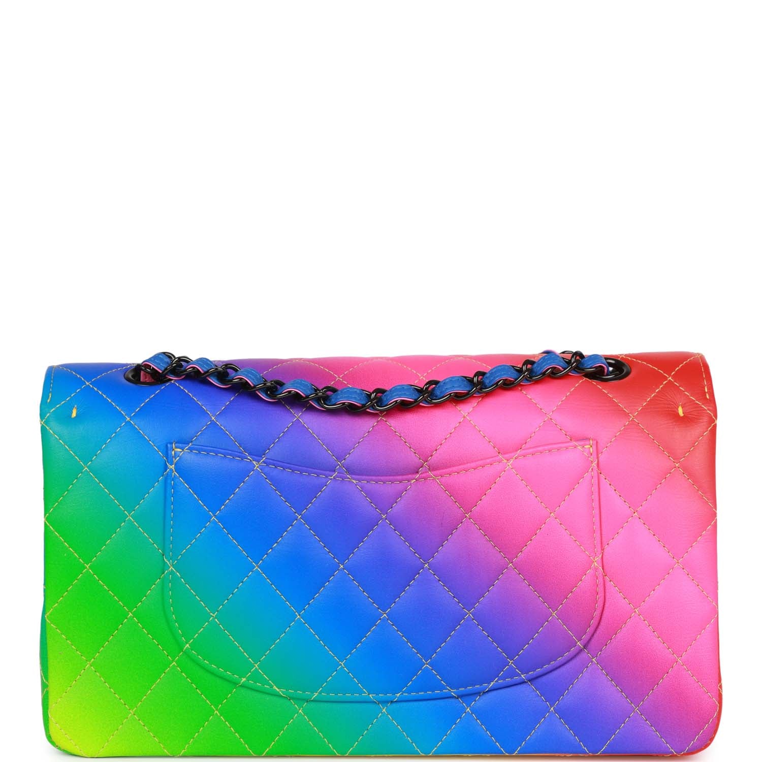 Chanel Medium Classic Double Flap Bag Rainbow Lambskin Black Hardware