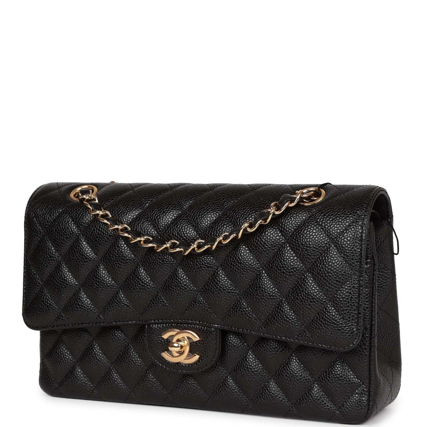 Chanel Medium Classic Double Flap Bag Black Caviar Gold Hardware