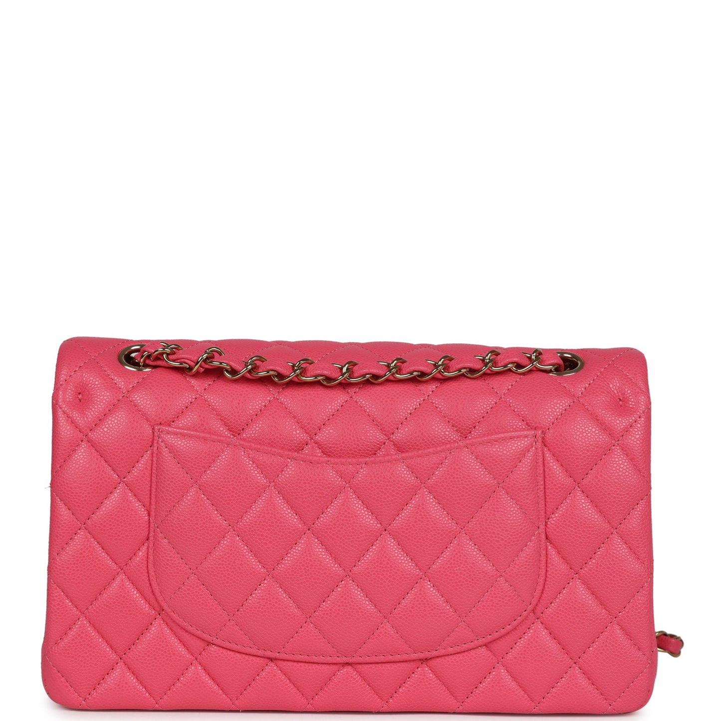 Chanel Medium Classic Double Flap Bag Pink Shiny Caviar Gold Hardware