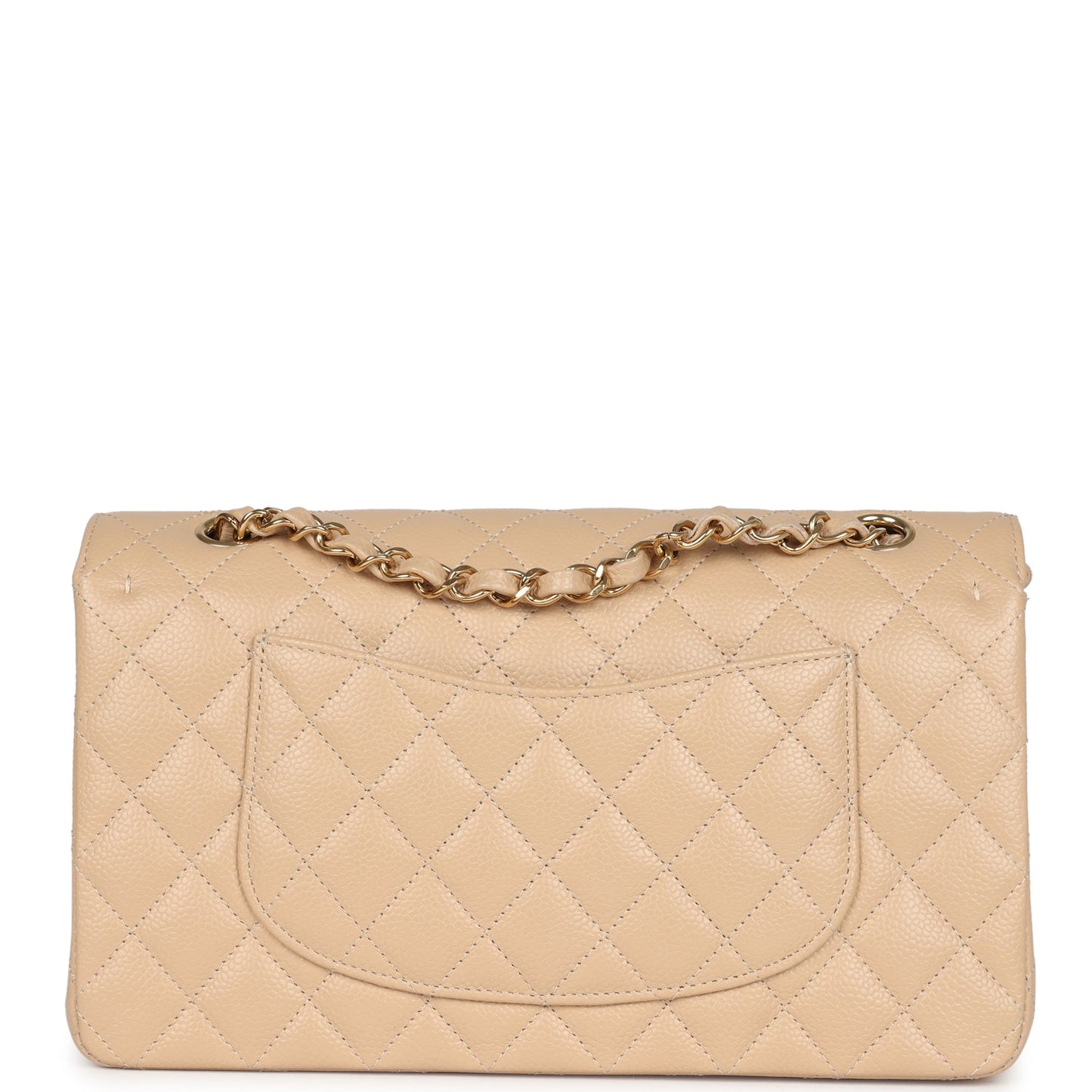 Chanel Medium Classic Double Flap Beige Caviar Gold Hardware Crossbody