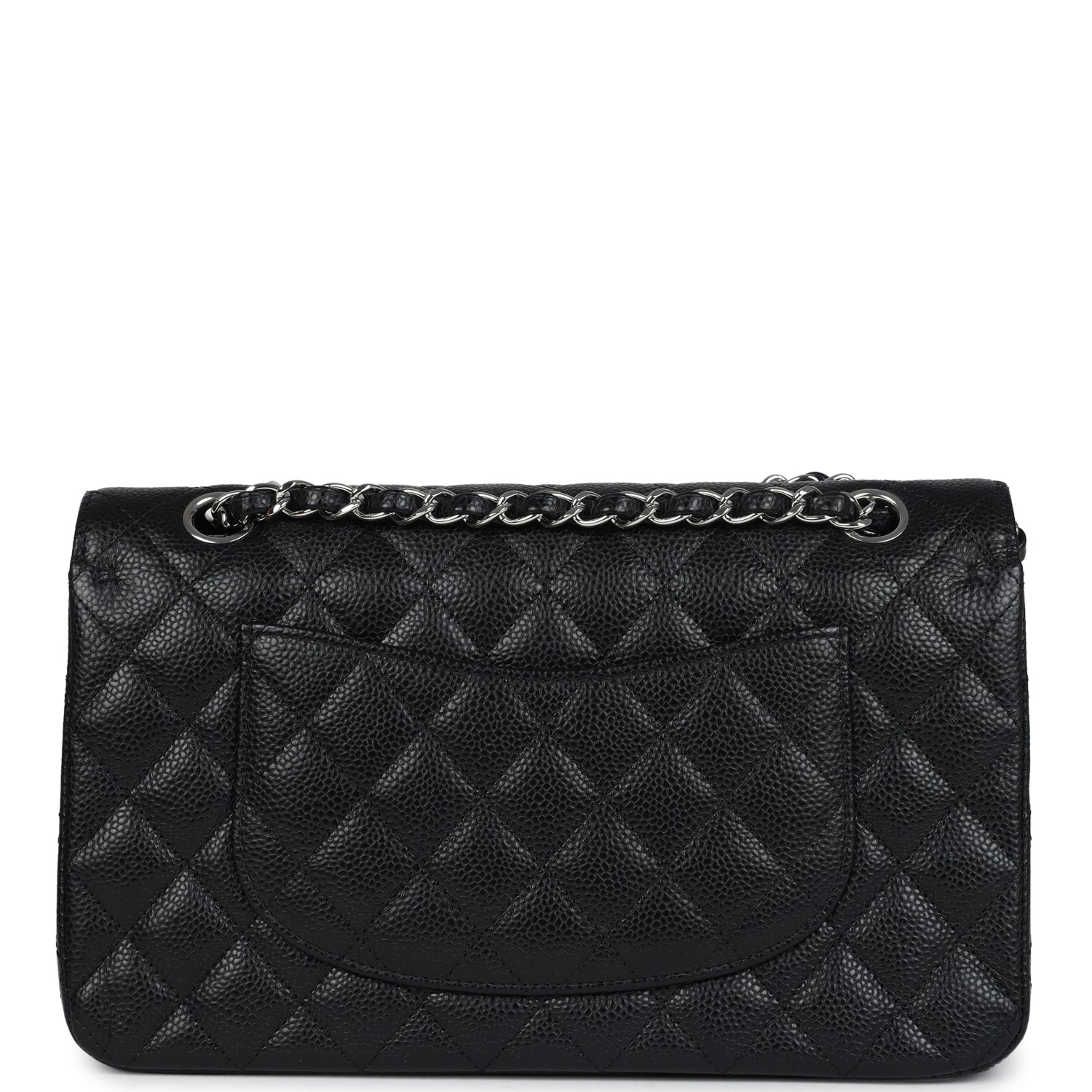 Chanel Medium Classic Double Flap Black Caviar Silver Hardware