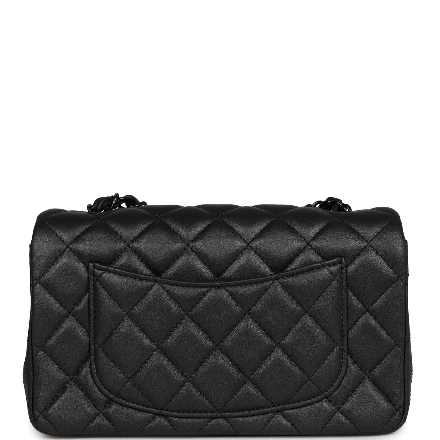 Chanel Mini Rectangular Flap So Black Iridescent Lambskin Black Hardware