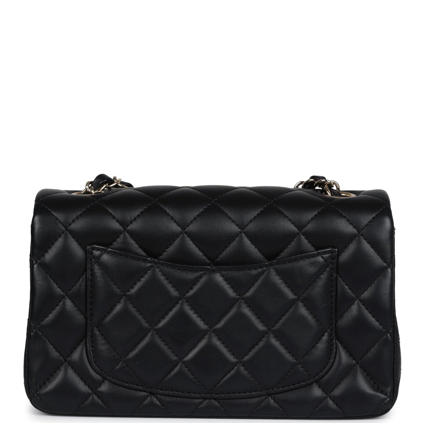 Chanel Mini Classic Rectangular Flap Bag Black Lambskin Light Gold Hardware