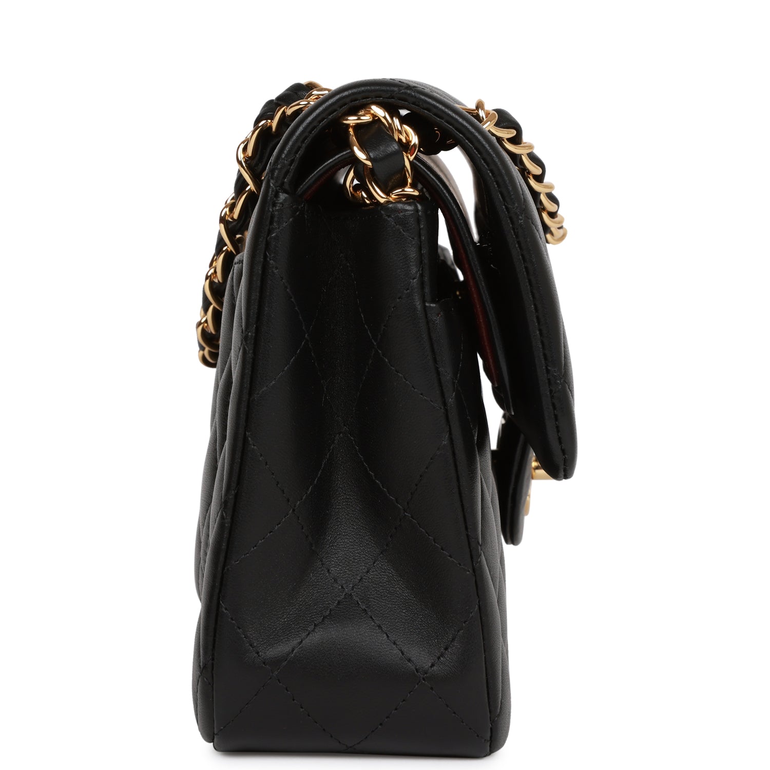 Chanel Small Classic Double Flap Bag Black Lambskin Gold Hardware