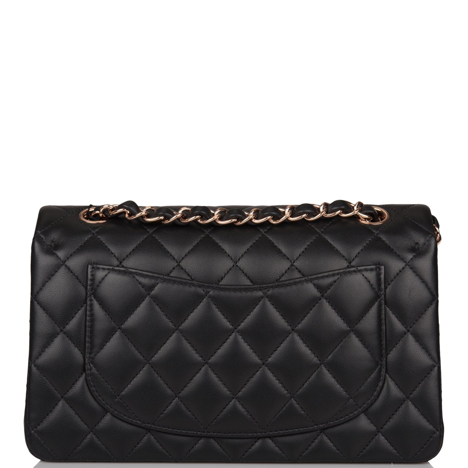 Chanel Small Classic Double Flap Bag Black Lambskin Rose Gold Hardware