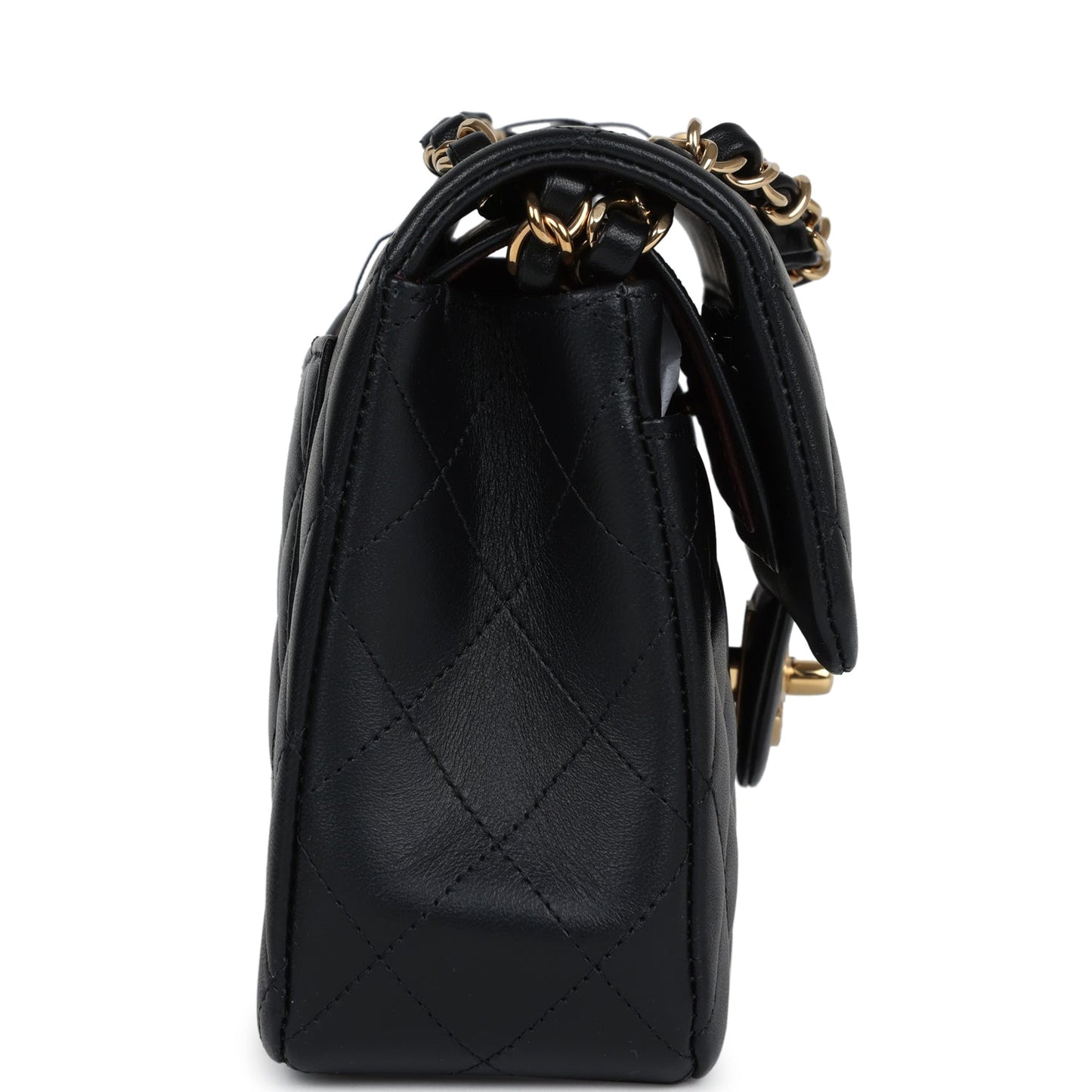Chanel Small Classic Double Flap Black Lambskin Gold Hardware Shoulder Bag