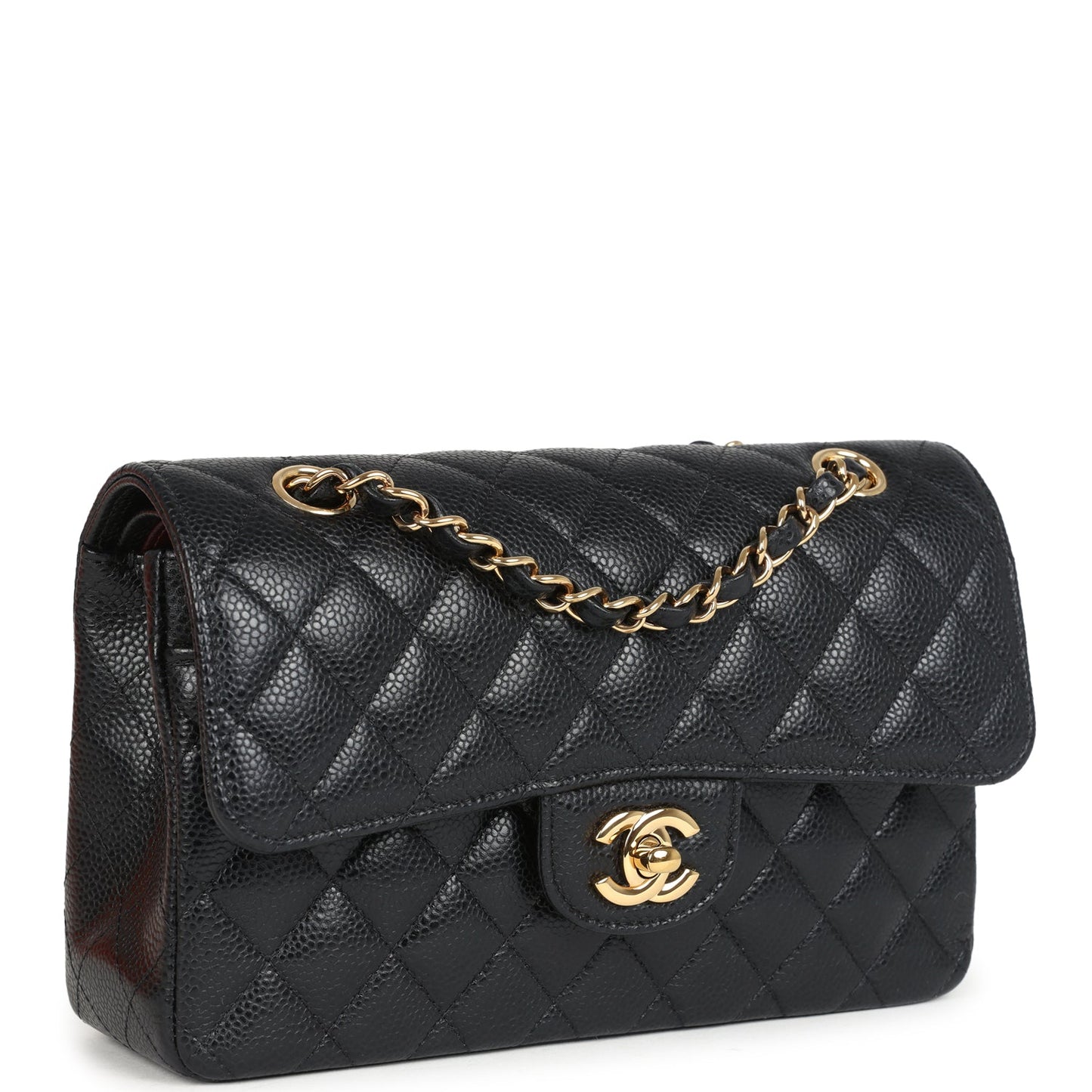 Chanel Small Classic Double Flap Bag Black Caviar Gold Hardware