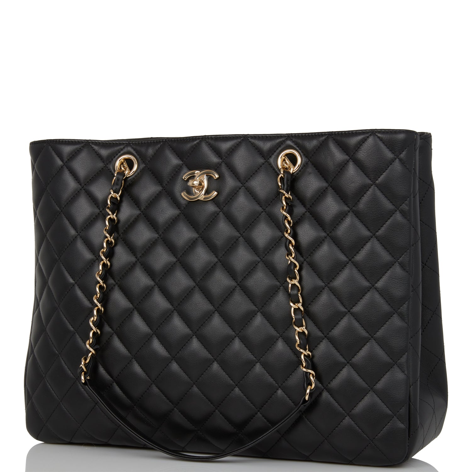 Chanel Timeless Tote Bag Black Calfskin Gold Hardware