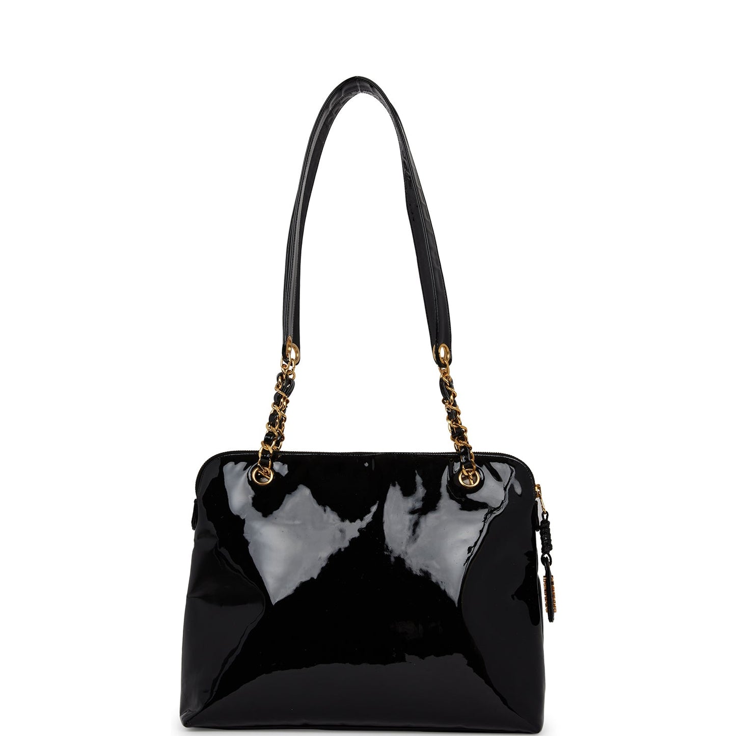 Chanel Tote Bag Black Patent Gold Hardware