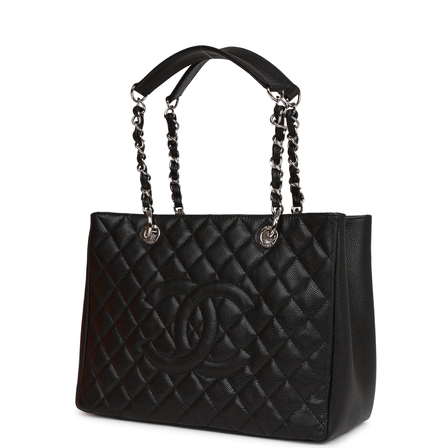 Chanel Grand Shopping Tote (GST) Bag Black Caviar Silver Hardware