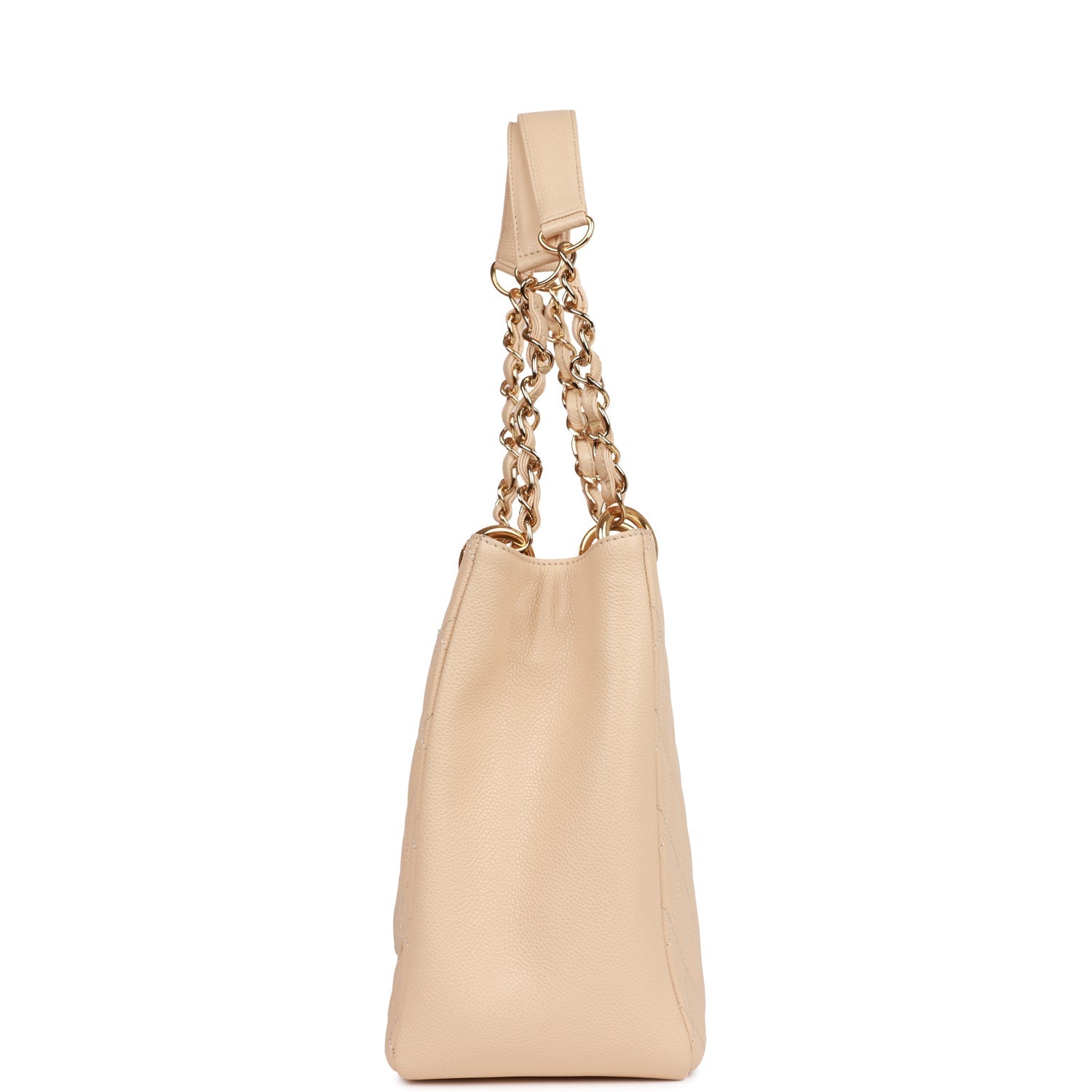 Chanel Grand Shopping Tote (GST) Bag Beige Caviar Gold Hardware