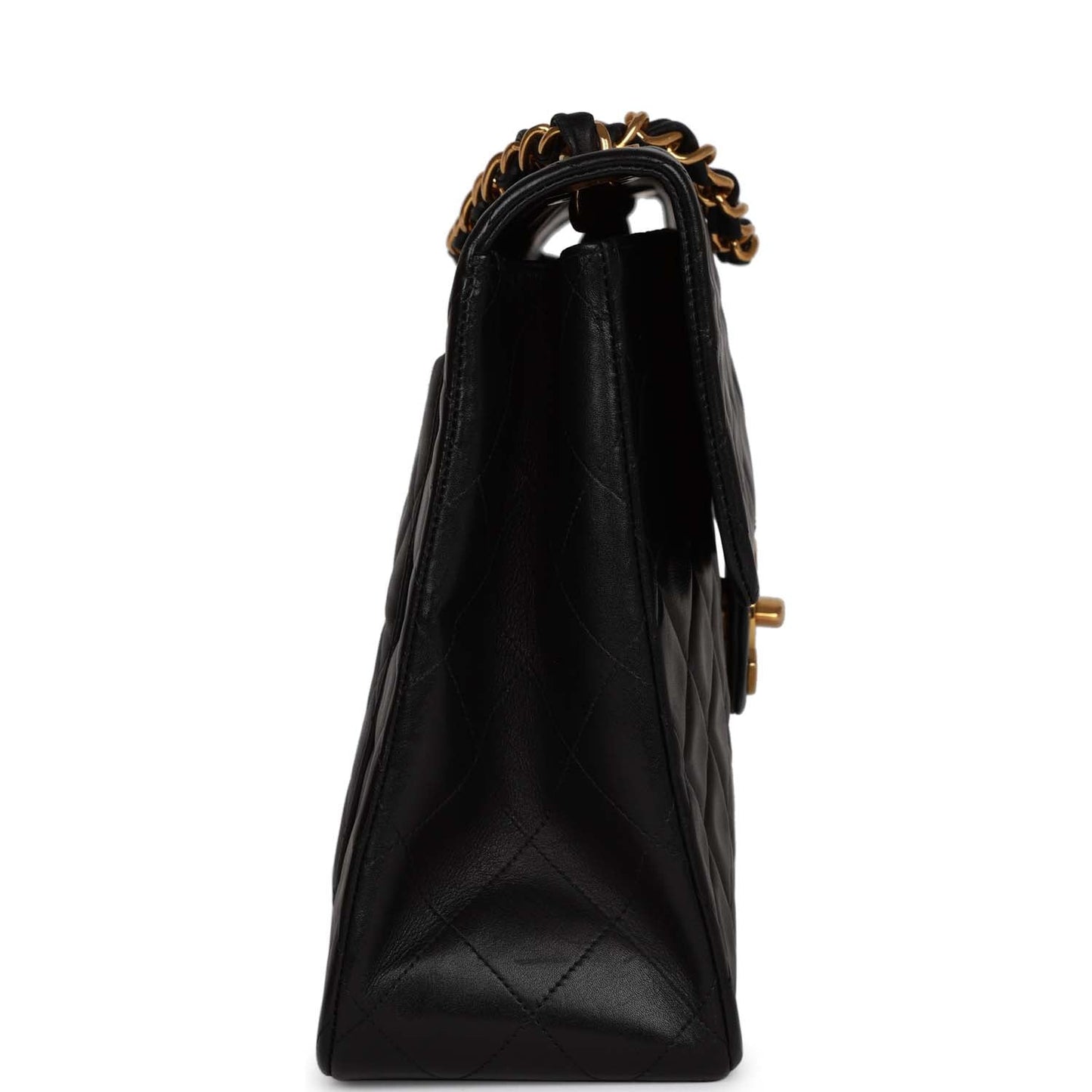 Chanel XL Jumbo Flap Bag Black Lambskin Gold Hardware
