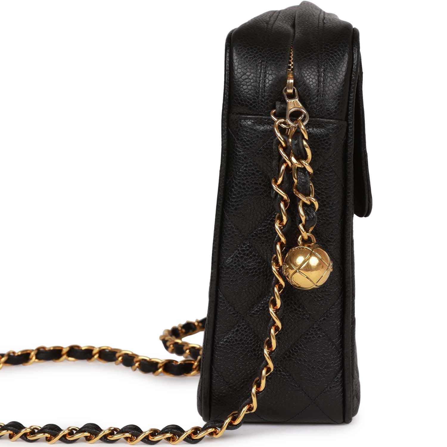 Chanel Camera Bag Black Caviar Gold Hardware
