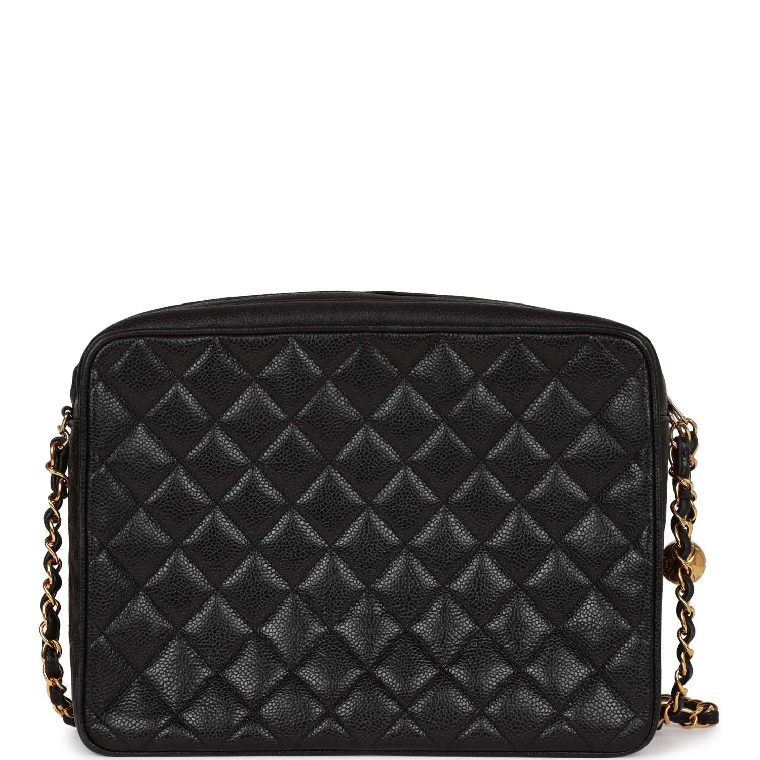 Chanel Camera Bag Black Caviar Gold Hardware