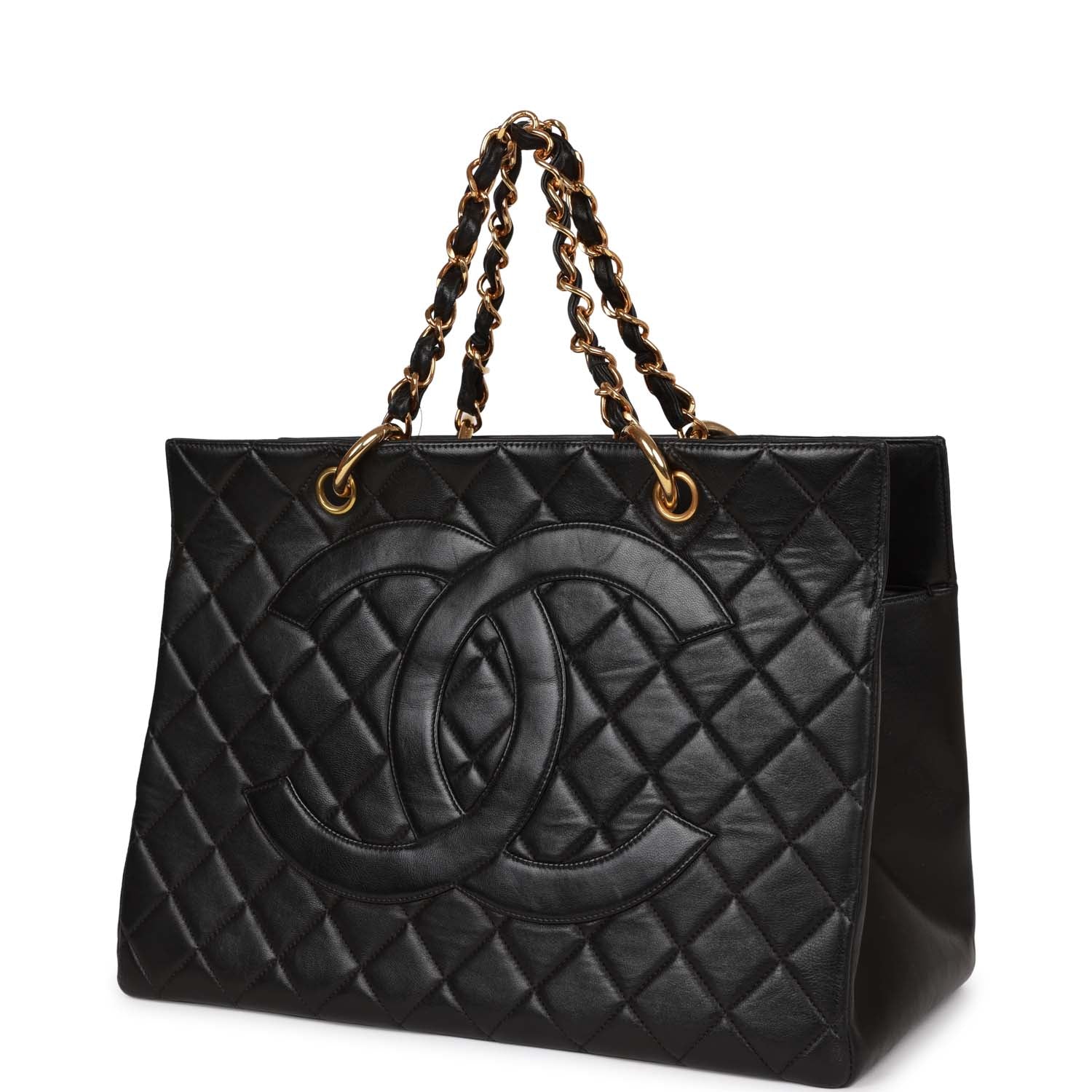 Chanel Grand CC Timeless Tote Bag Black Lambskin Gold Hardware