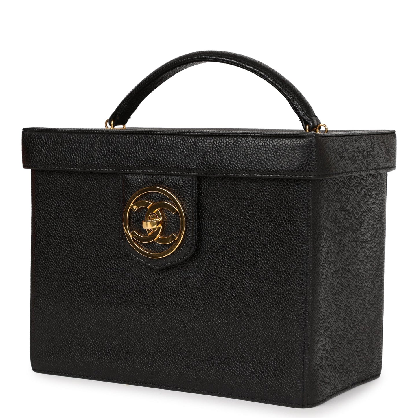 Chanel Large Vanity Bag Black Caviar Gold Hardware
